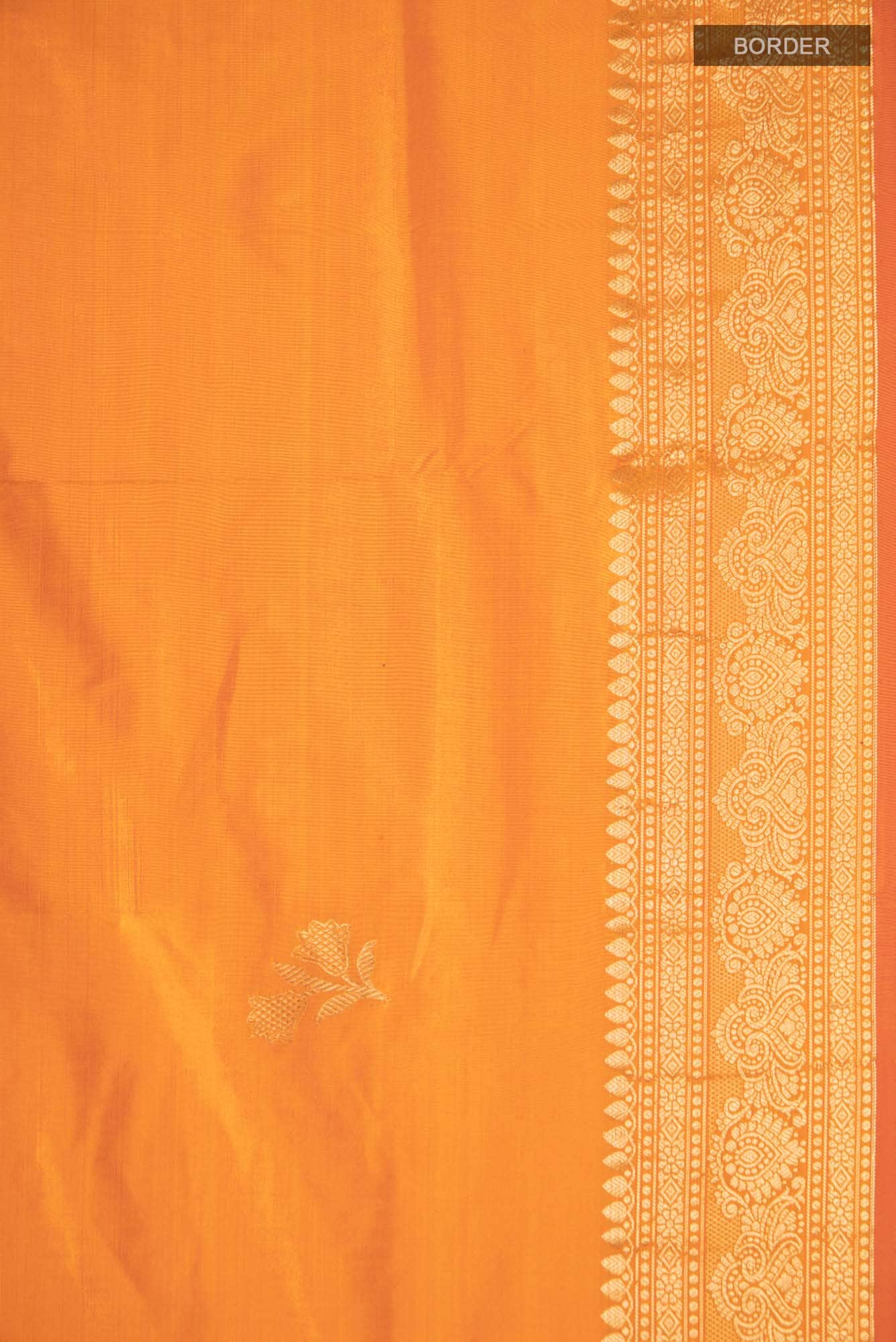 Orange Banarasi Katan Silk Saree