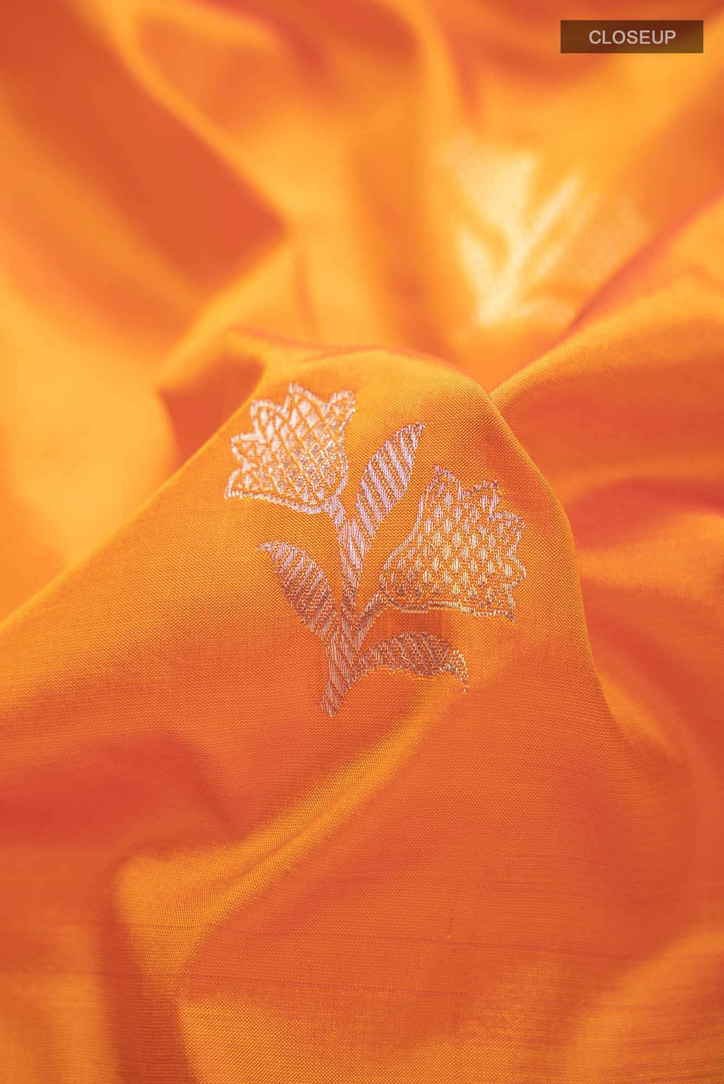 Orange Banarasi Katan Silk Saree