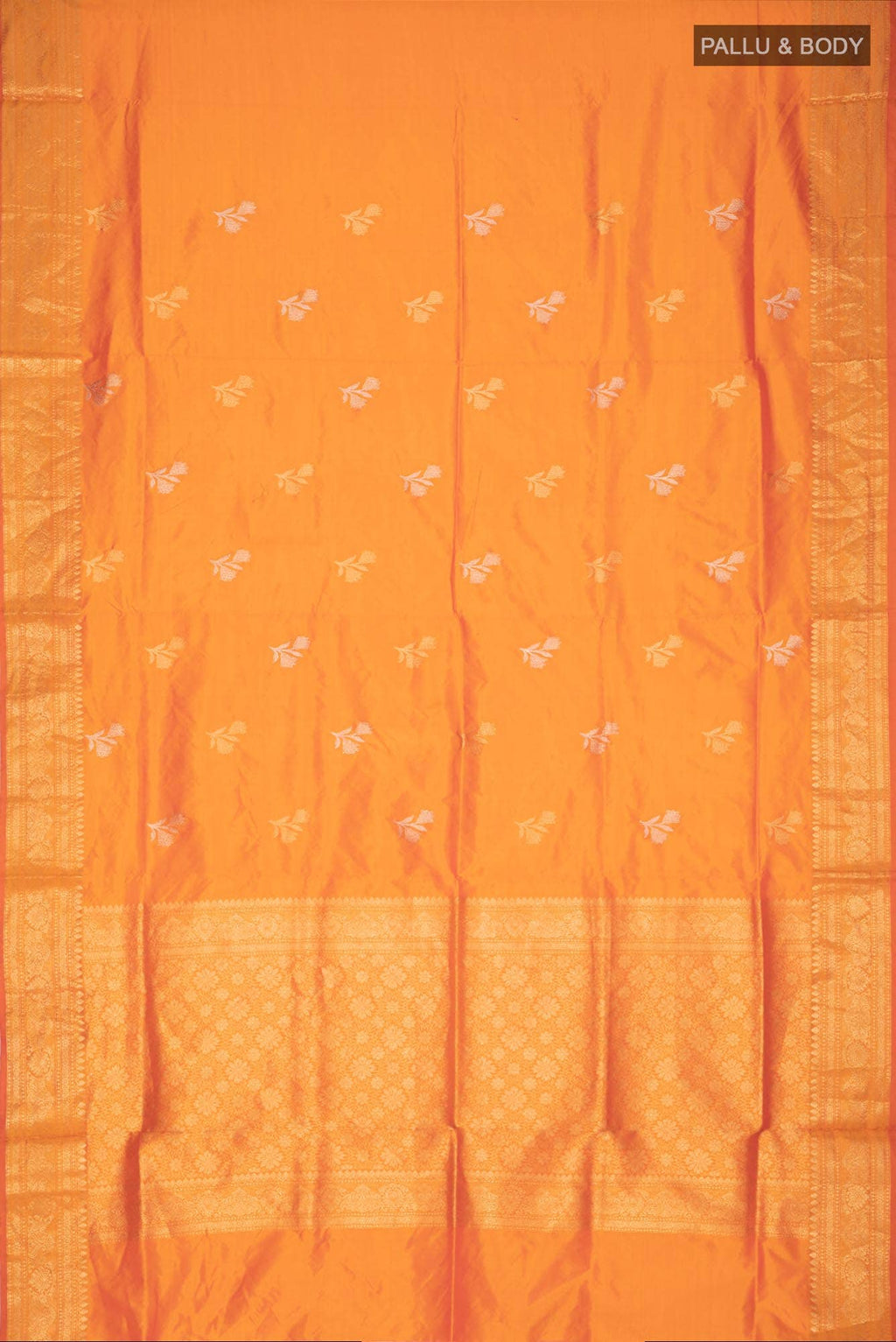 Orange Banarasi Katan Silk Saree