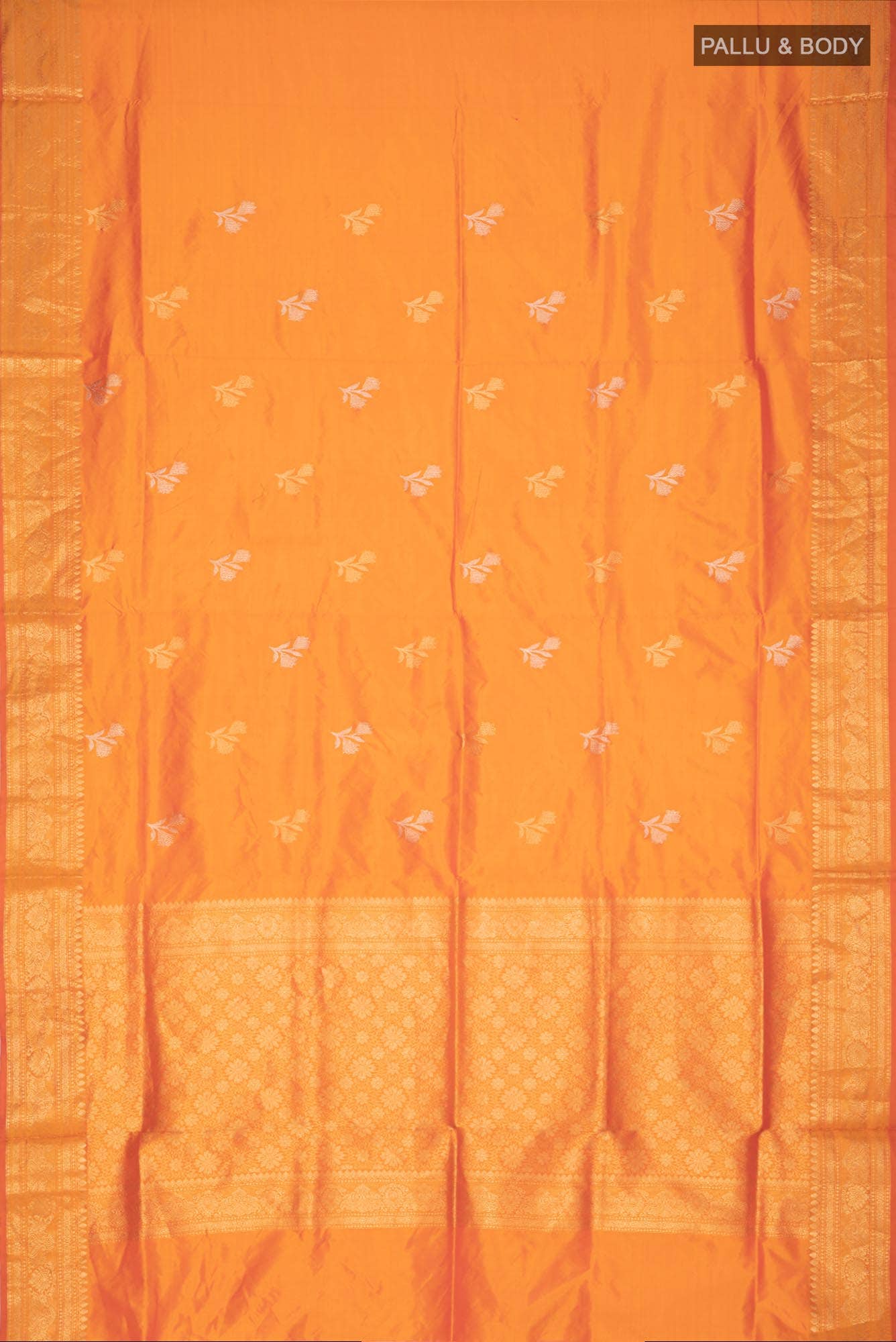 Orange Banarasi Katan Silk Saree