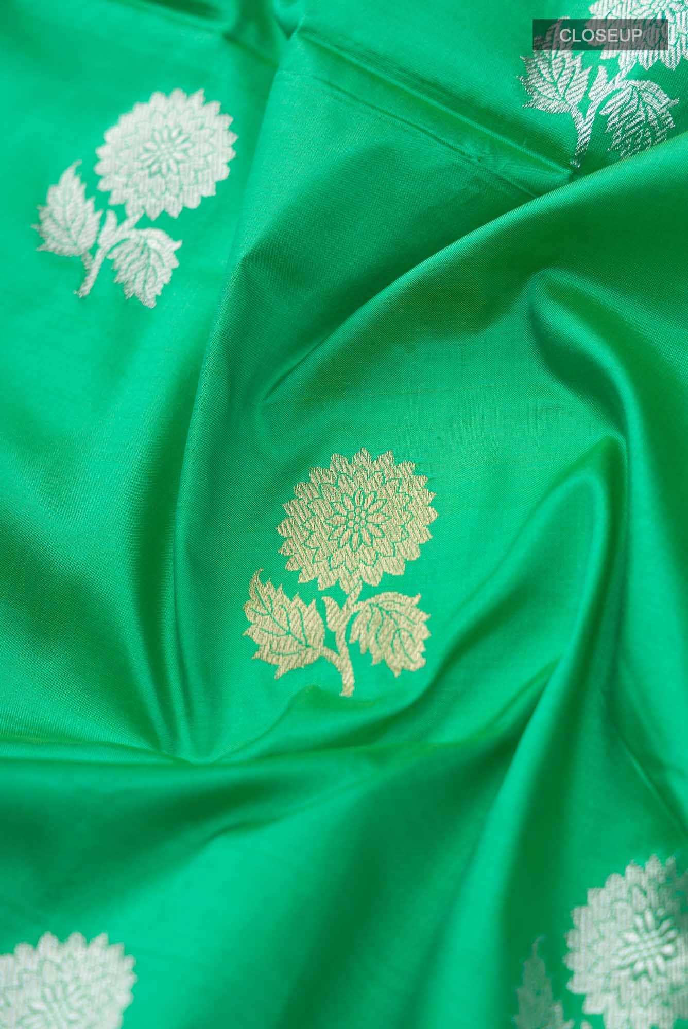 Green Banarasi Katan Silk Saree