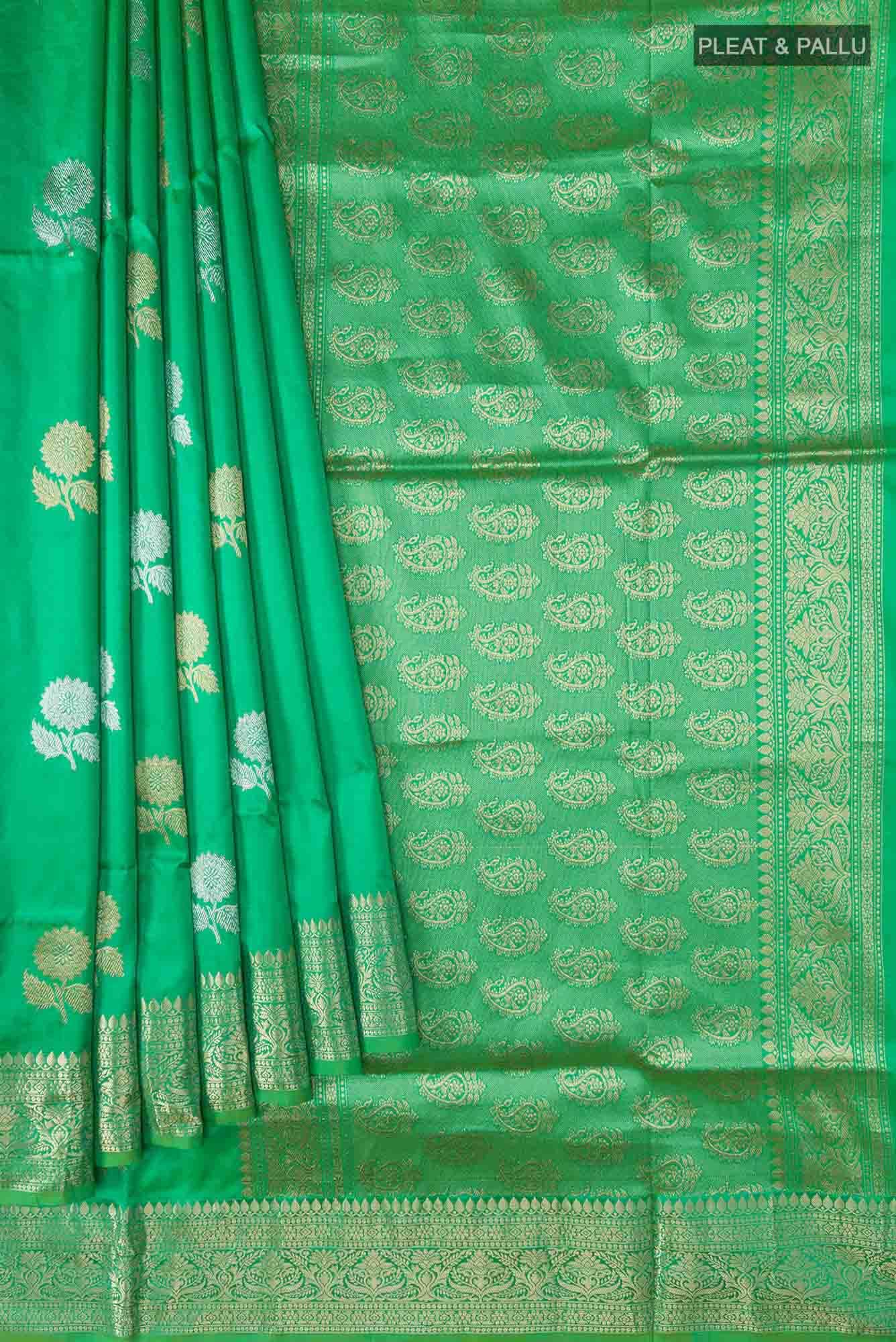 Green Banarasi Katan Silk Saree