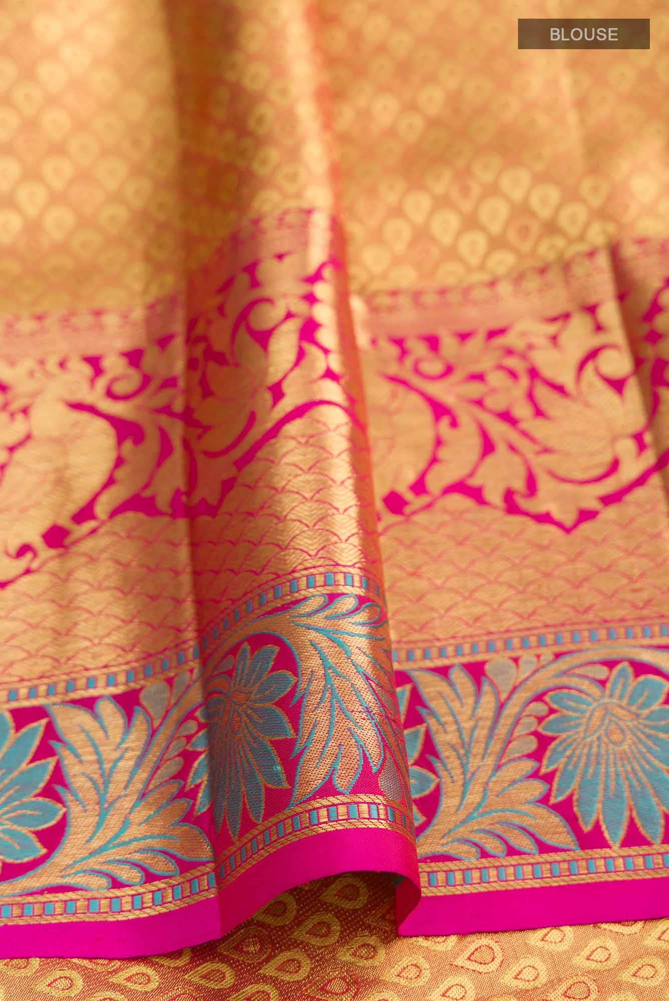 Gold Kanchipuram Tissue Silk Saree