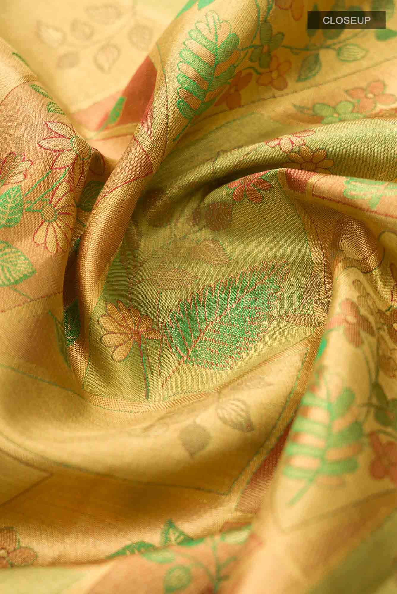 Gold Kanchipuram Tissue Silk Saree