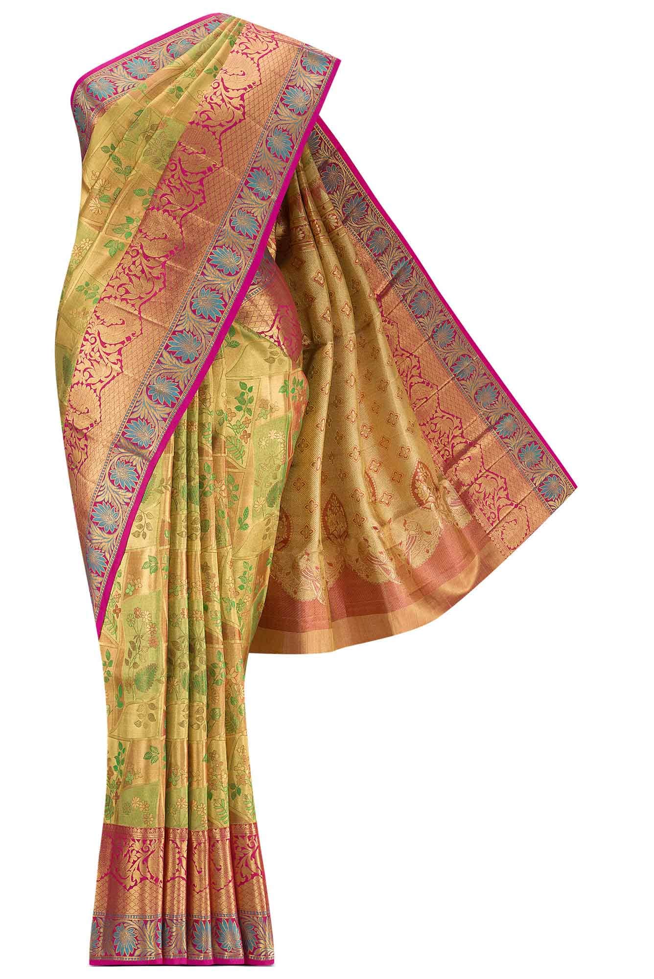 Gold Kanchipuram Tissue Silk Saree