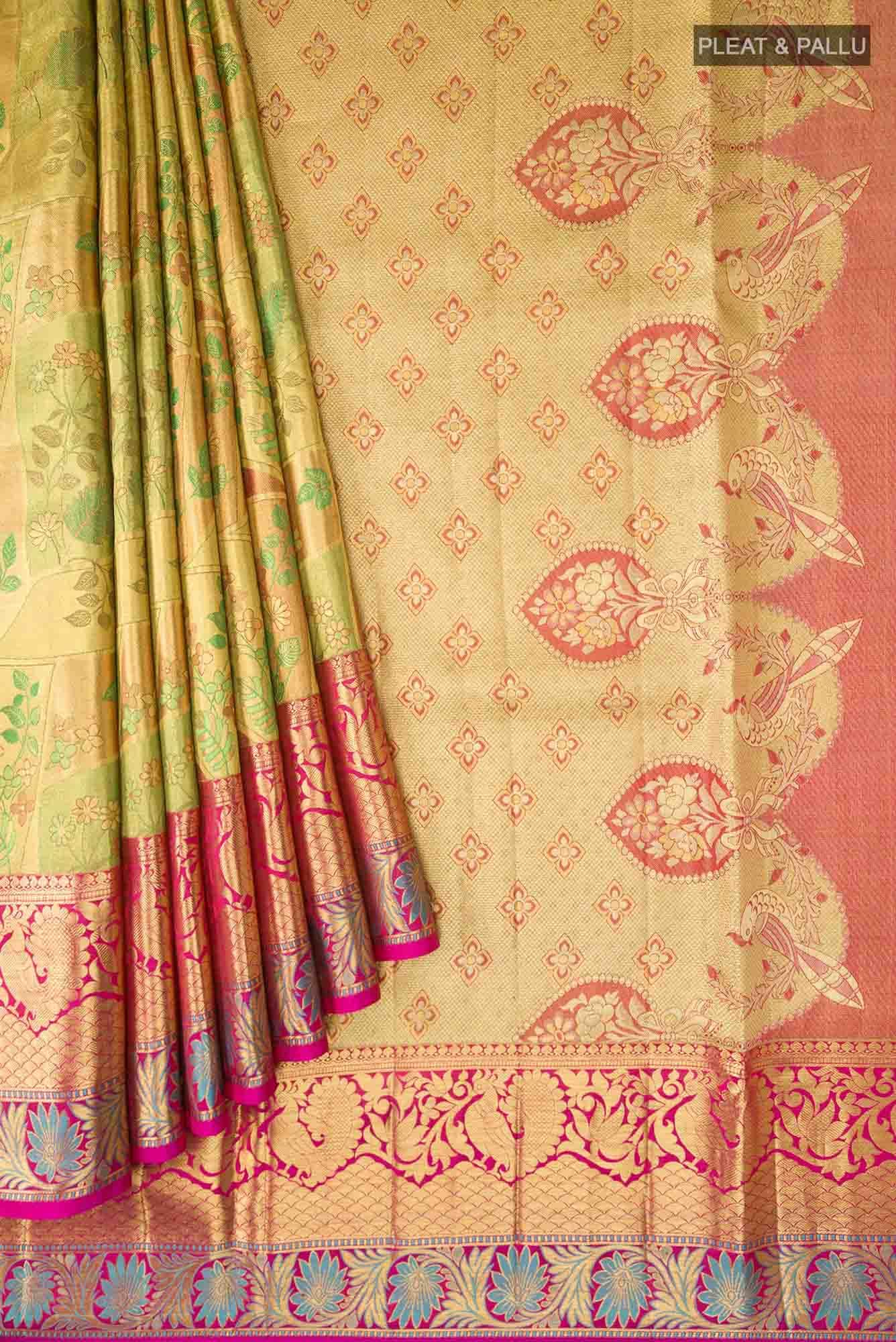 Gold Kanchipuram Tissue Silk Saree