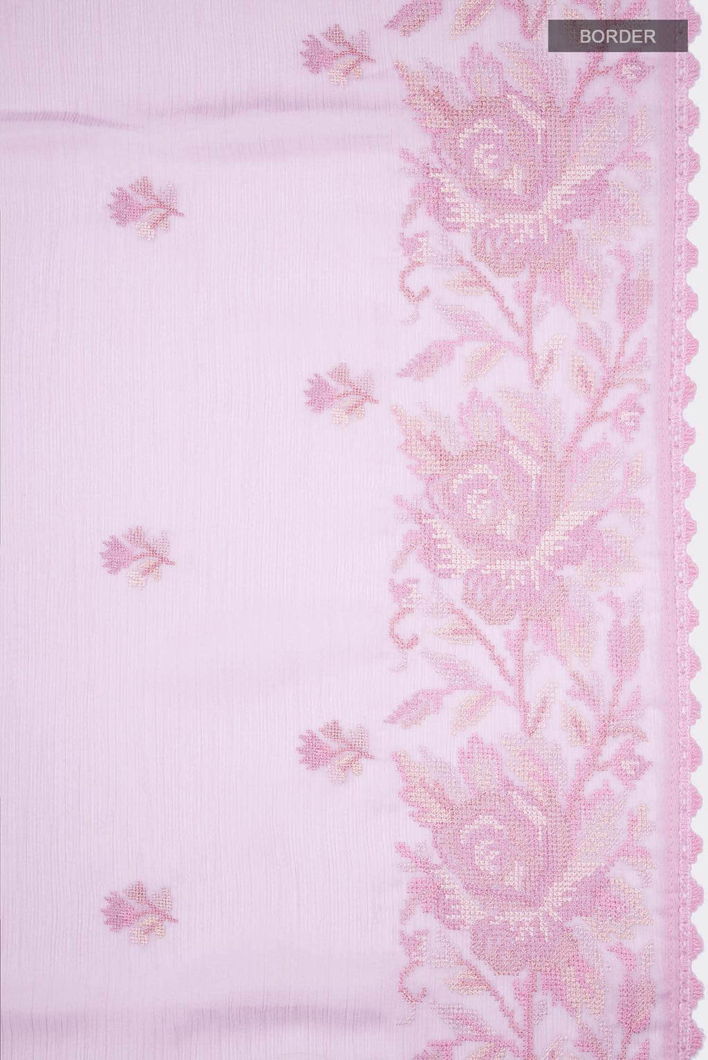 Pink Blended Chiffon Saree