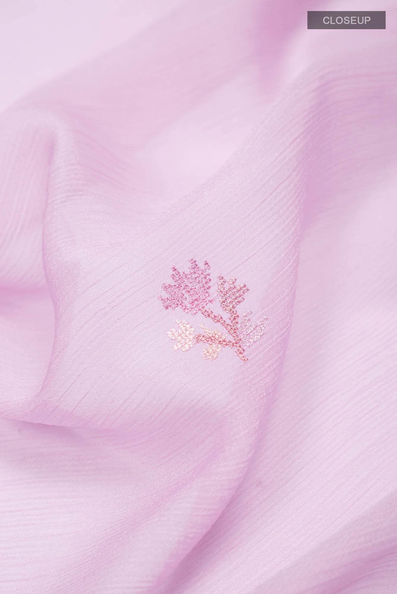 Pink Blended Chiffon Saree