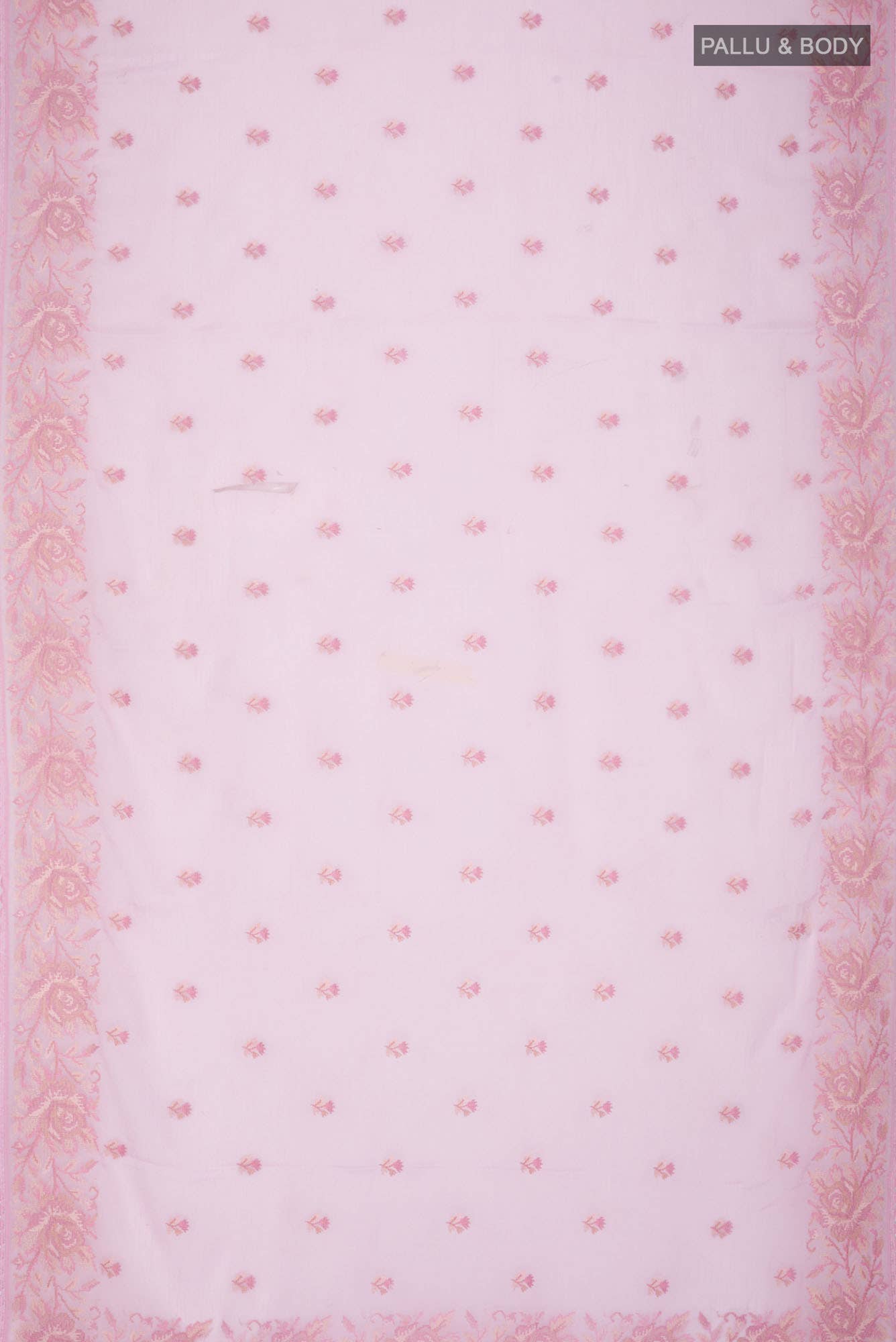 Pink Blended Chiffon Saree