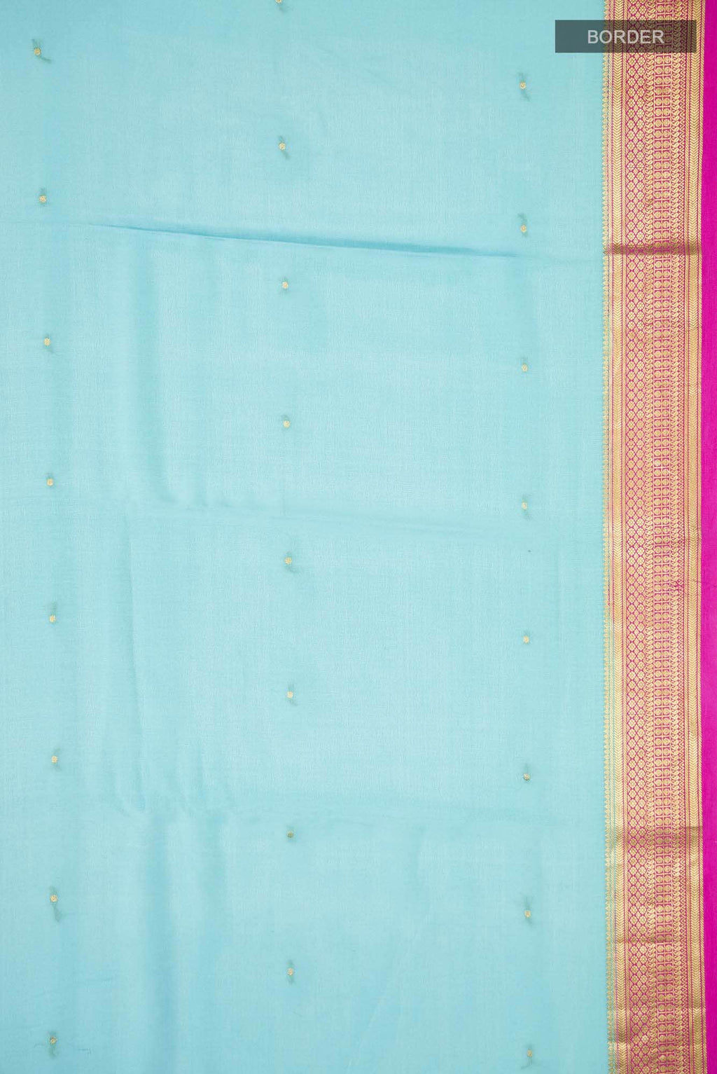 Blue Mysore Crepe Saree