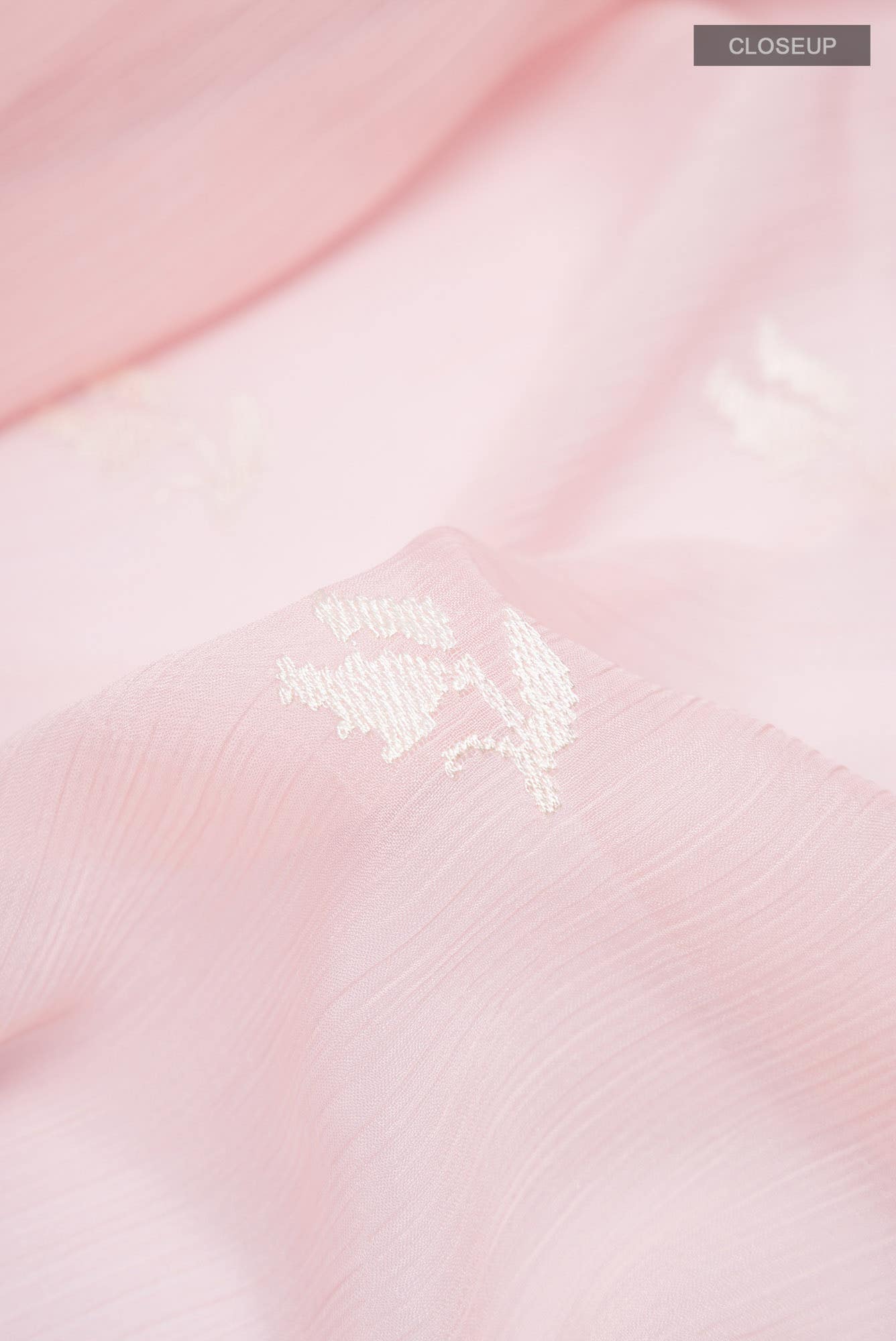 Peach Blended Chiffon Saree