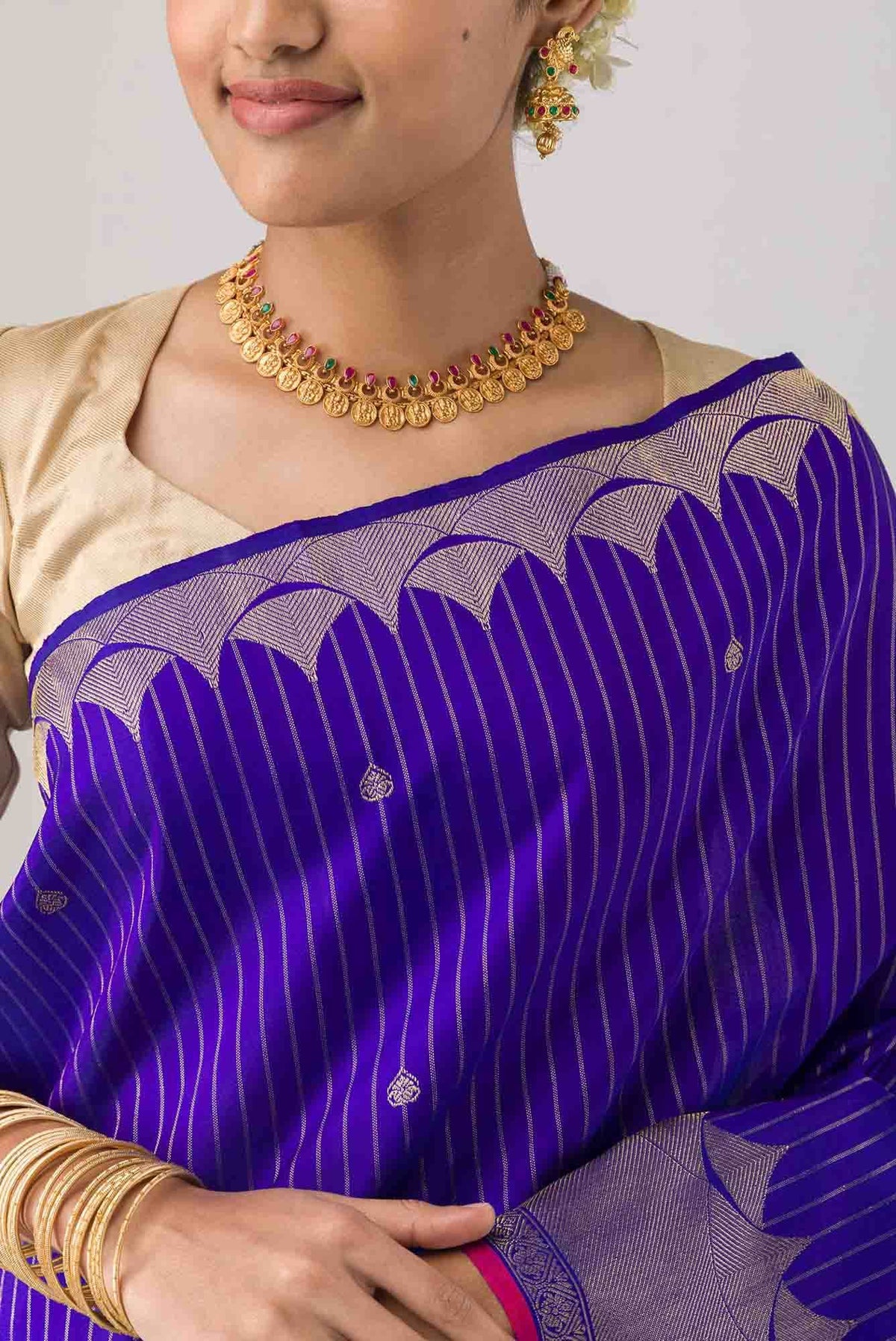 Blue Kanchipuram Silk Saree