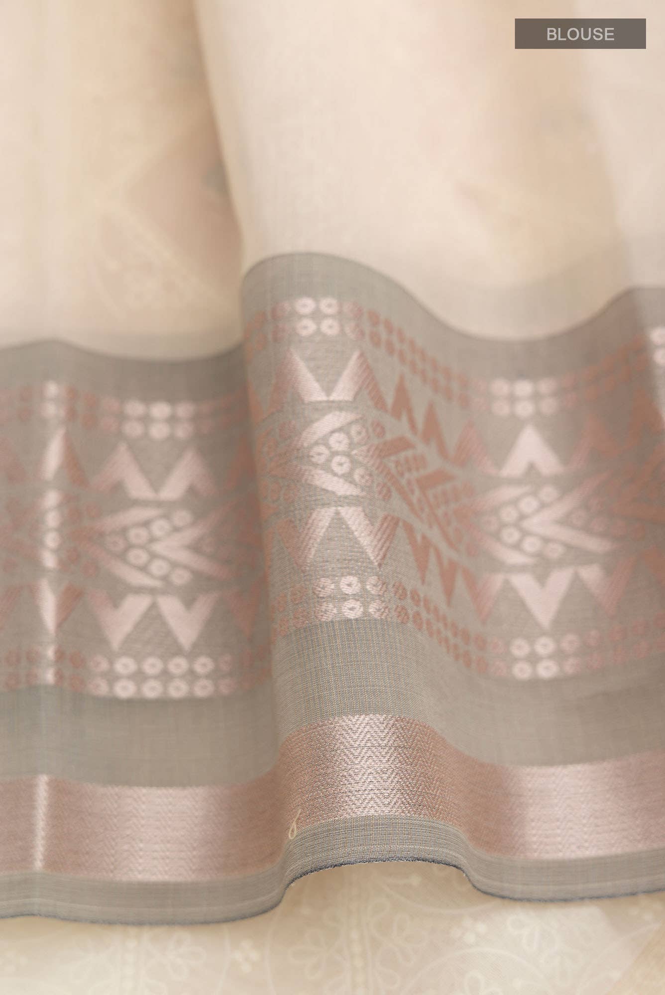 Cream Kora Cotton Saree