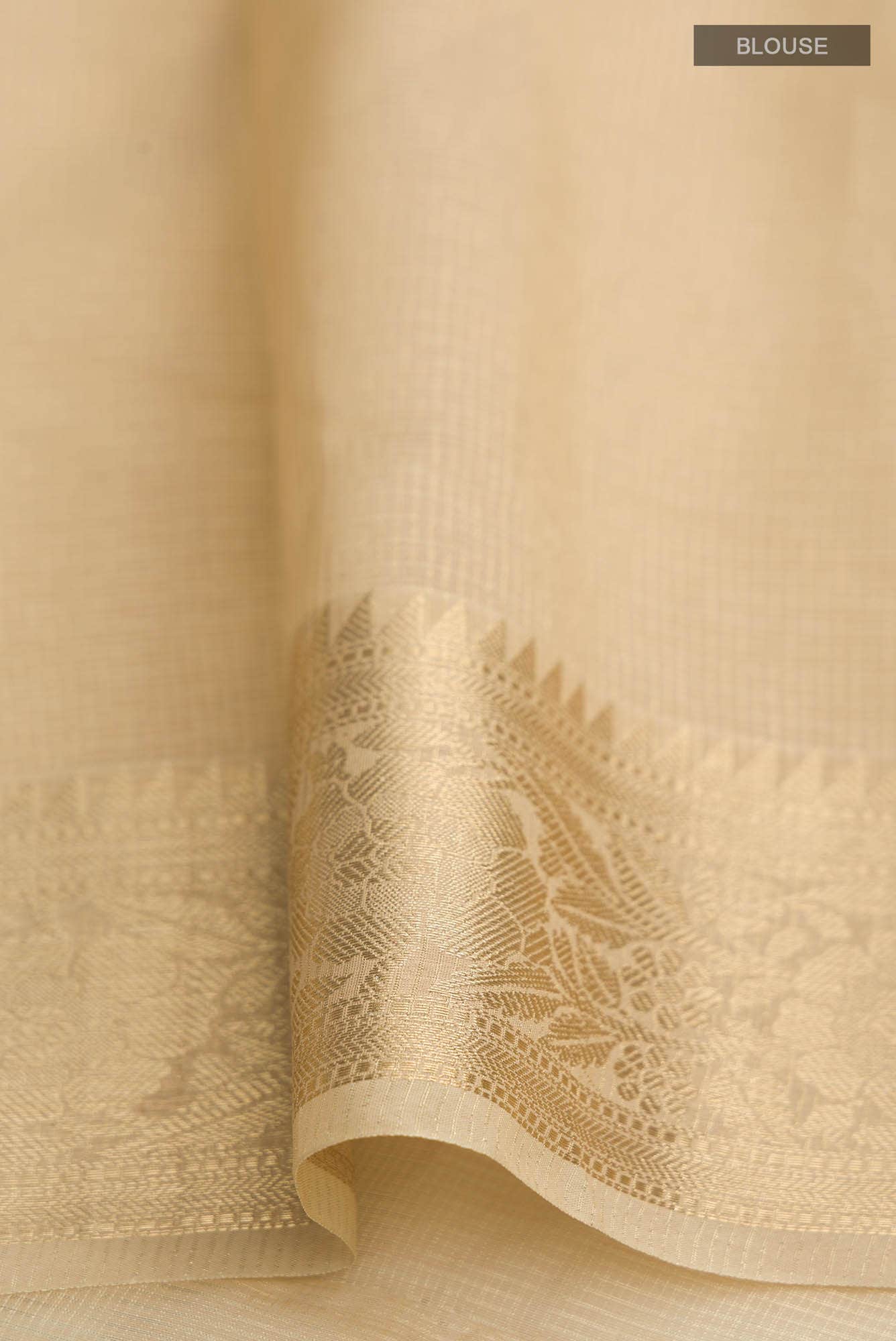 Beige Silk Cotton Saree
