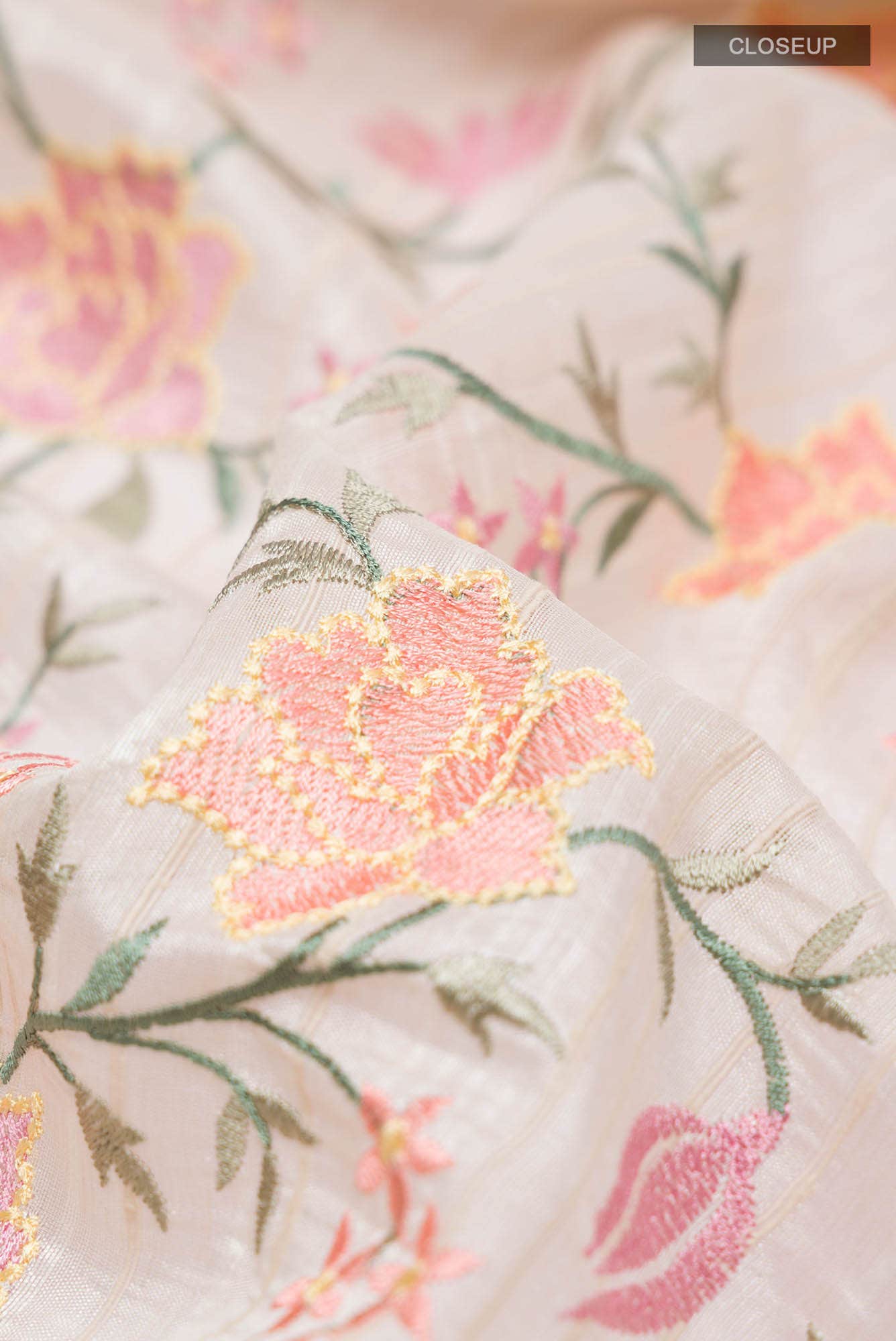 Cream Blended Tussar Silk Saree