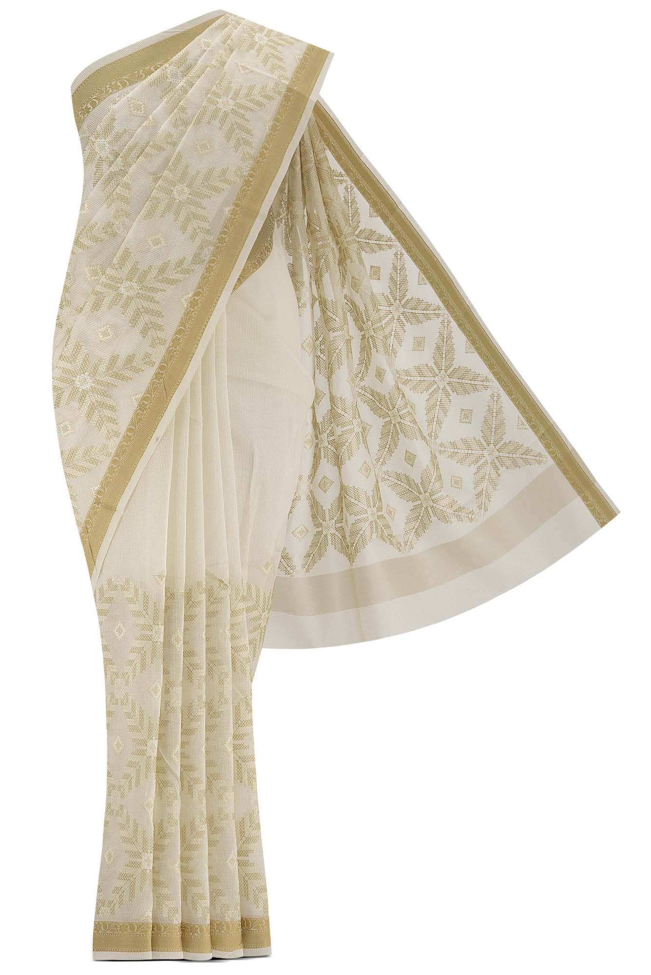 Cream Kota Cotton Saree