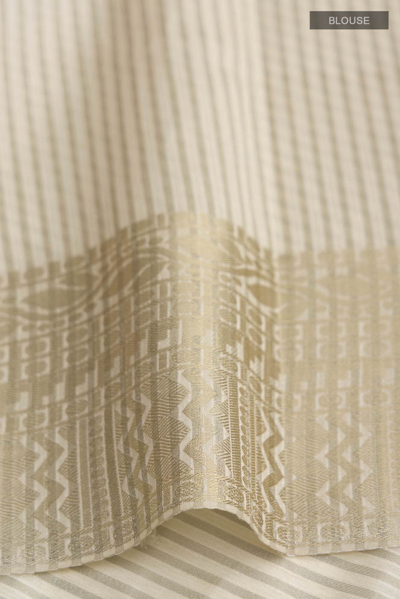 Cream Tussar Silk Saree