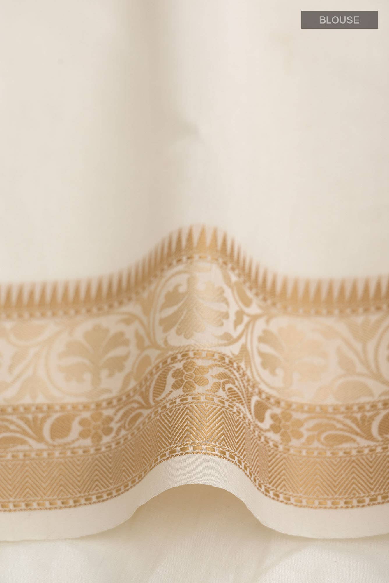 Cream Blended Kota Cotton Saree