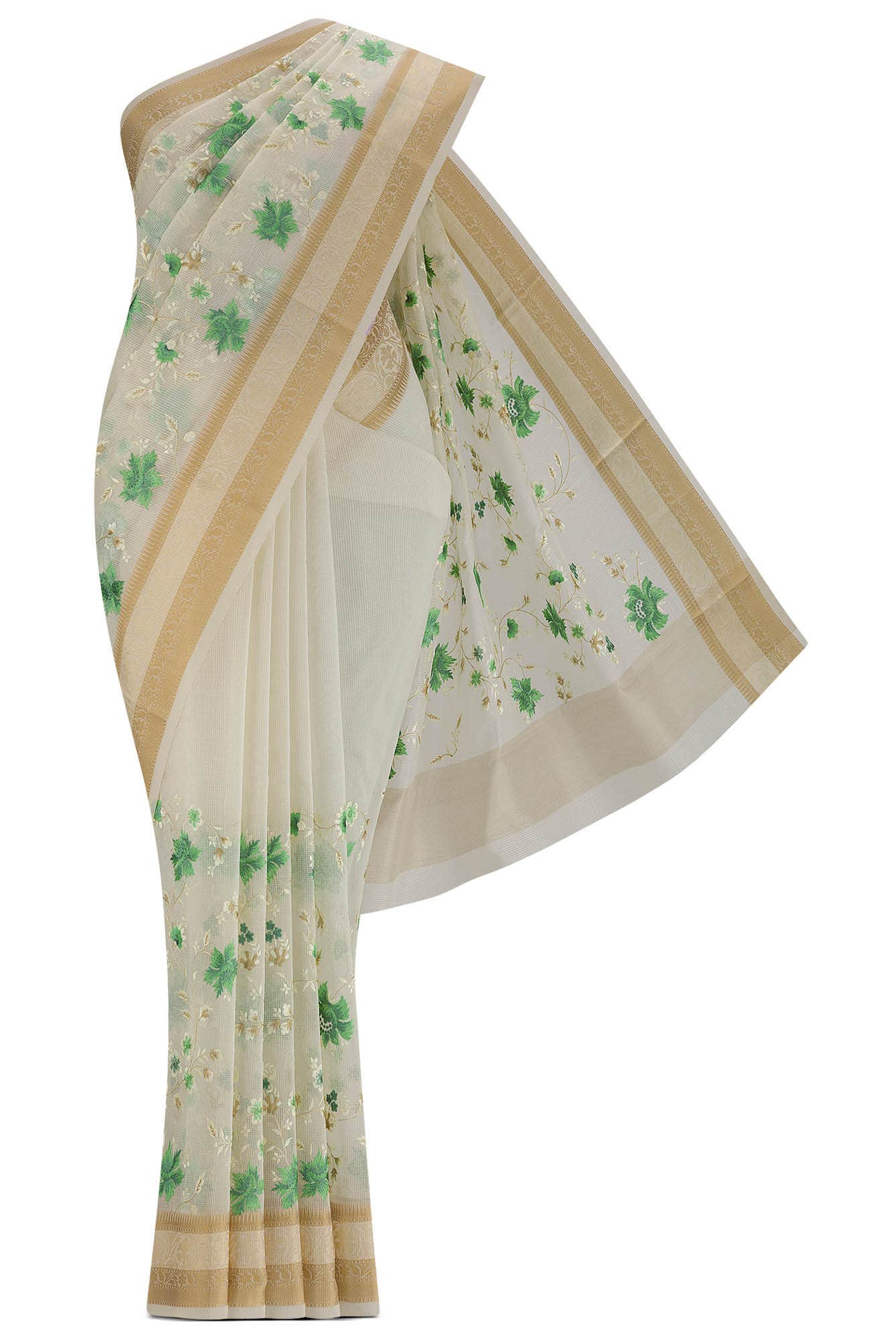 Cream Kota Cotton Saree