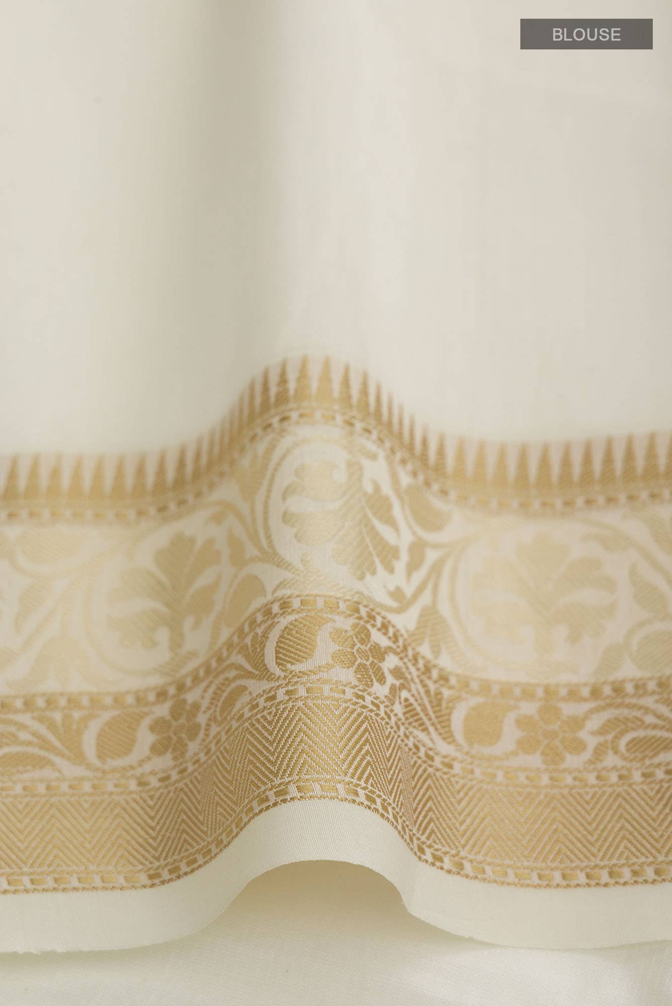 Cream Blended Kota Cotton Saree