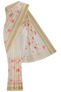 Cream Blended Kota Cotton Saree