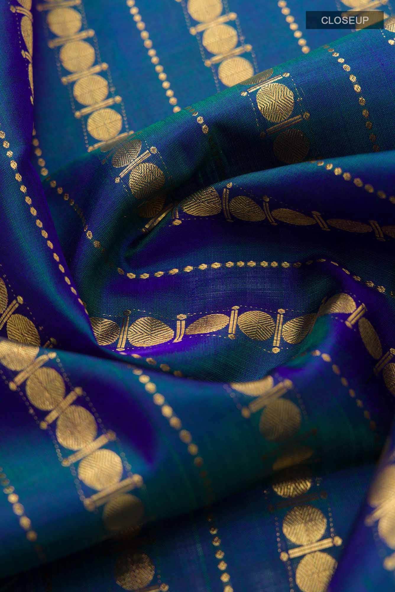 Sadhvi - M.S Blue Kanchipuram Silk Saree