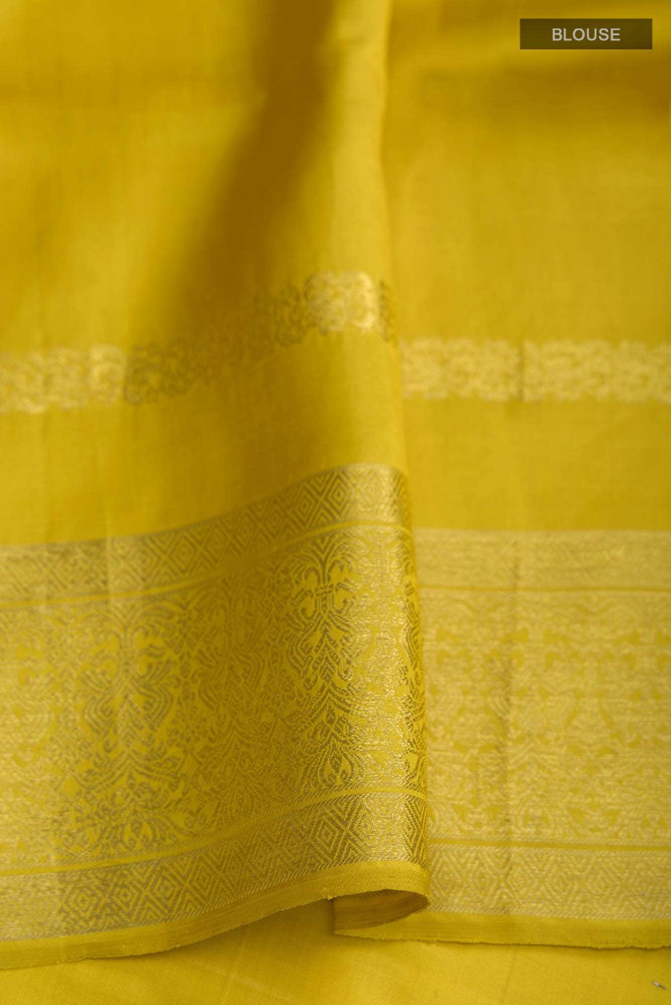 Poojita-Mustard Yellow Kanchipuram Silk Saree