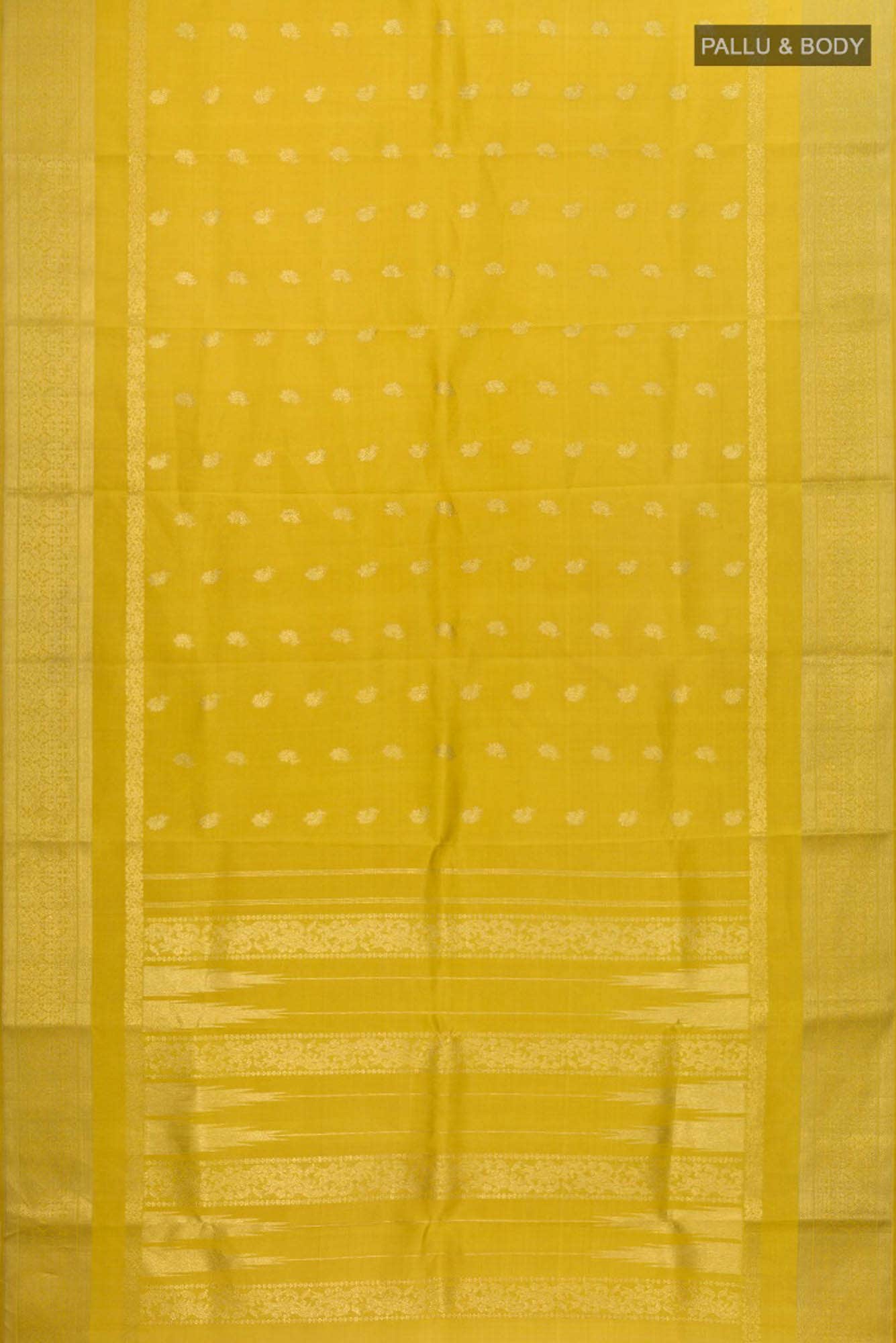 Poojita-Mustard Yellow Kanchipuram Silk Saree