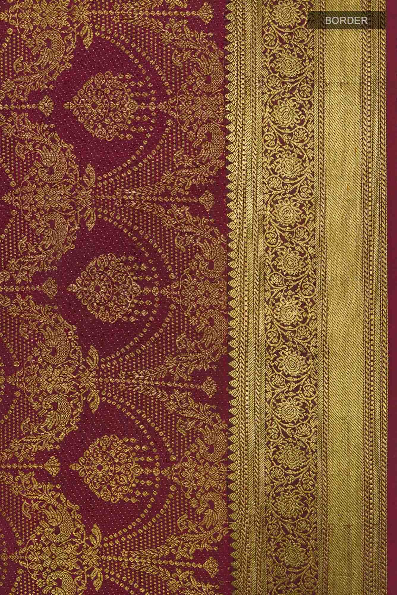 Rani-Haar-Maroon Kanchipuram Silk Saree