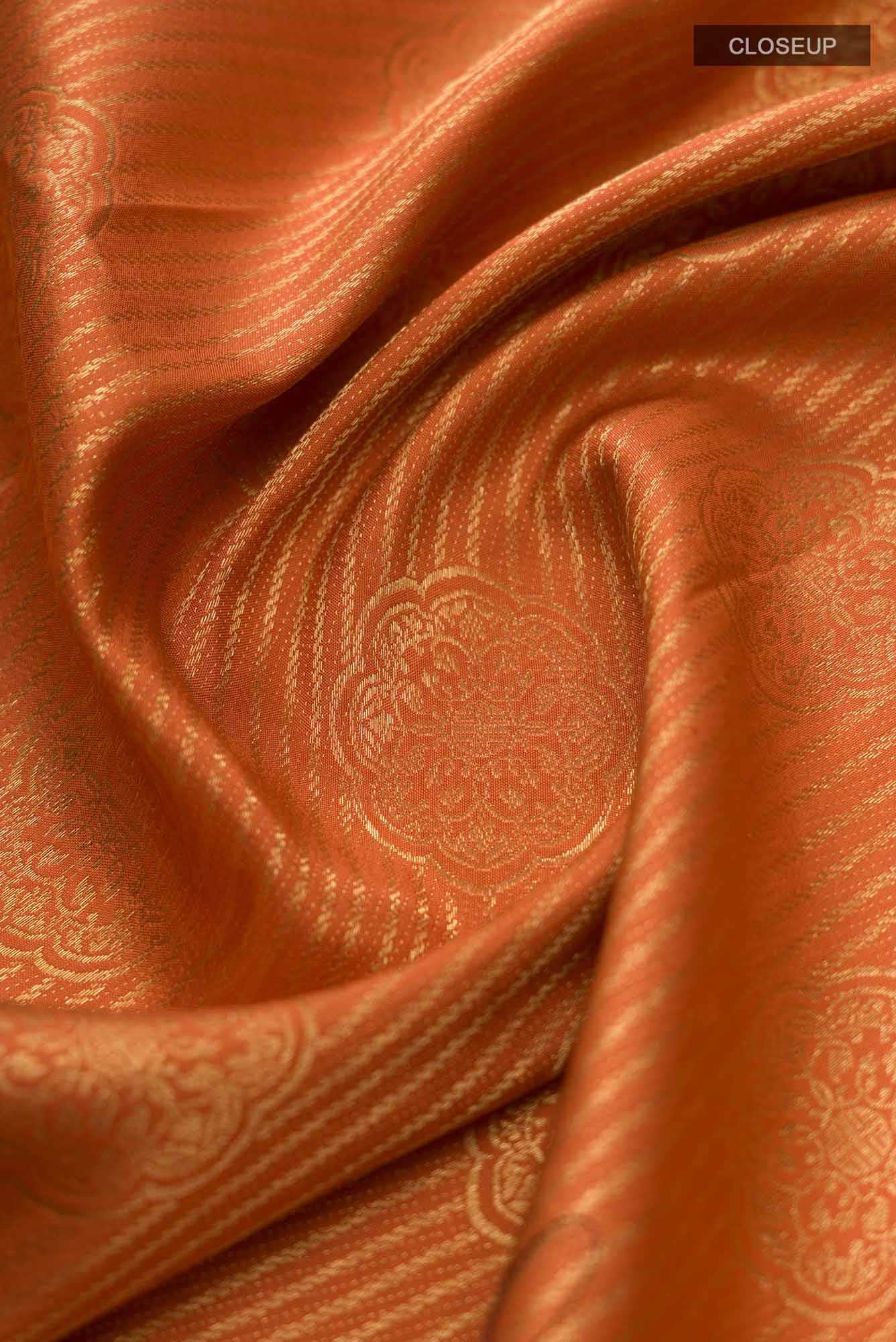 Saraswati - Rust Kanchipuram Silk Saree