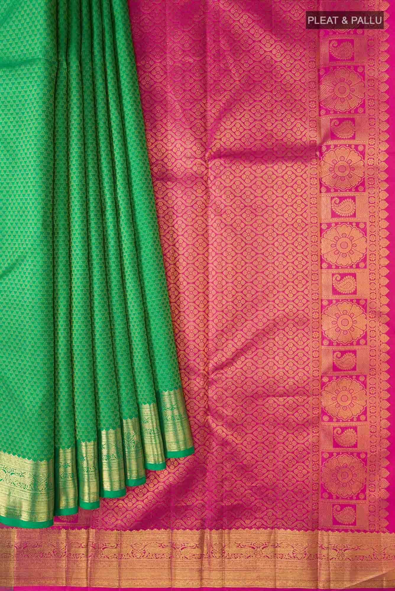 Green Dual Tone Kanchipuram Silk Saree