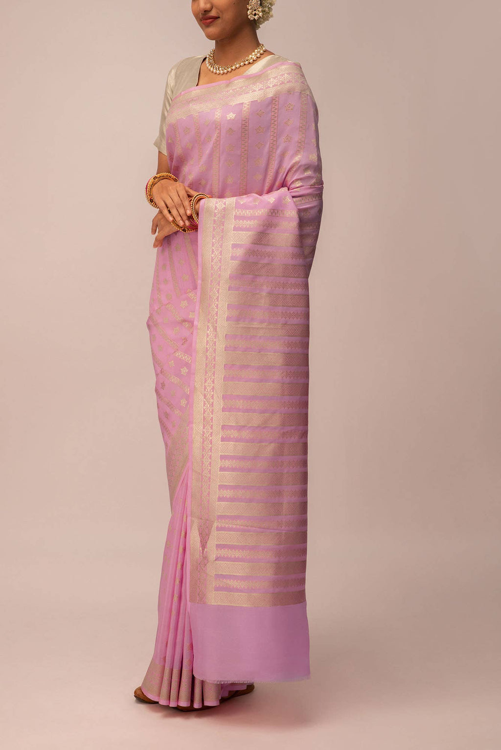 Priyadarshini-Pink Banarasi Silk Saree