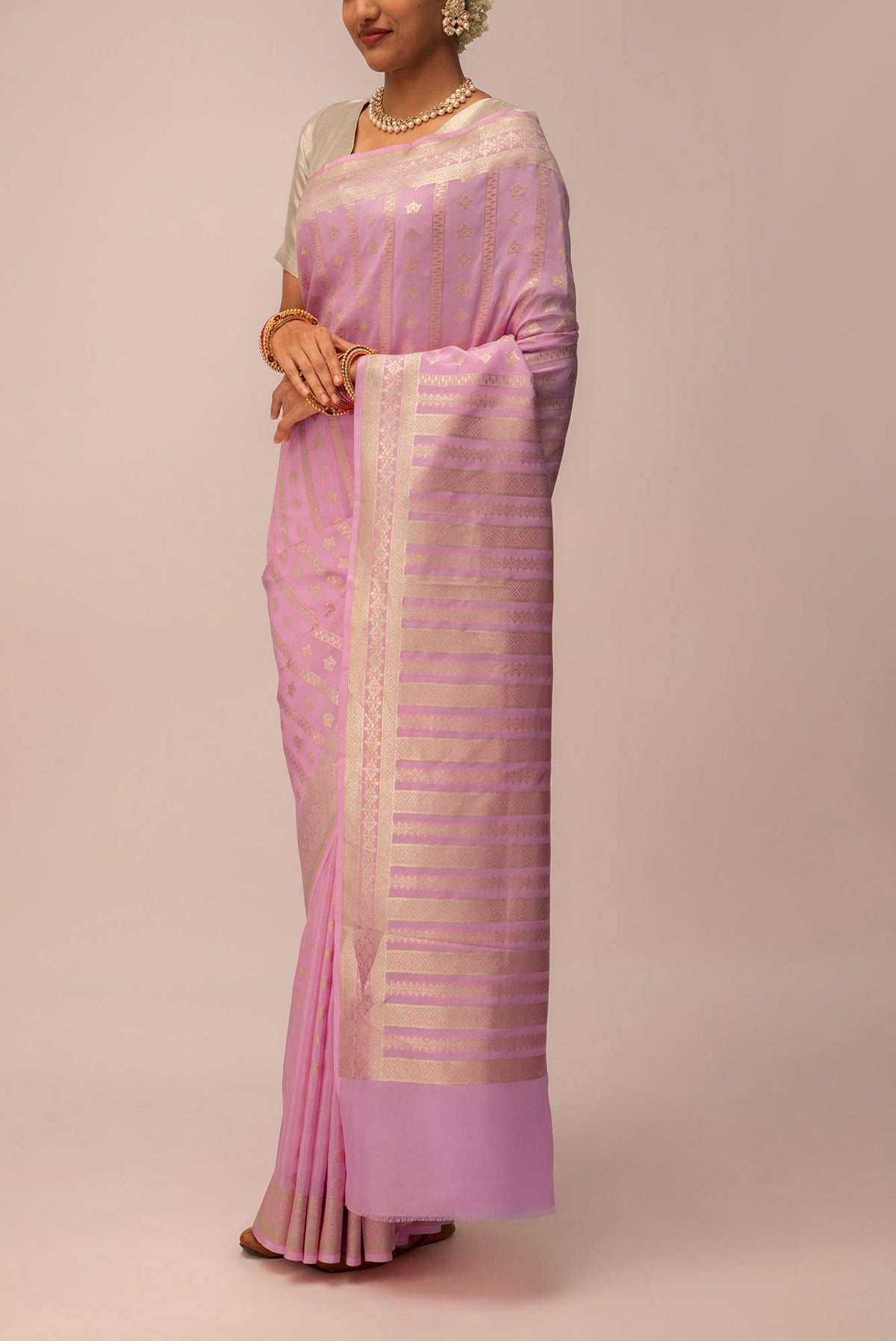 Priyadarshini-Pink Banarasi Silk Saree