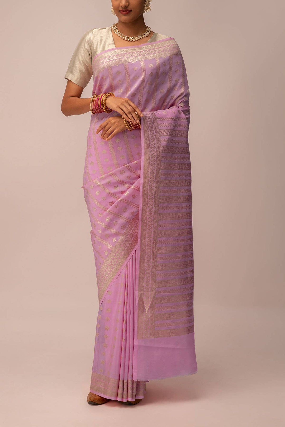 Priyadarshini-Pink Banarasi Silk Saree