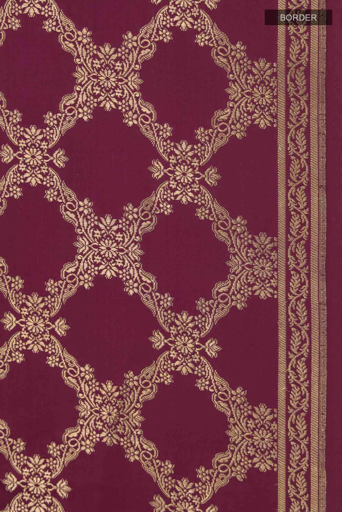 Chitrangada-Maroon Banarasi Silk Saree
