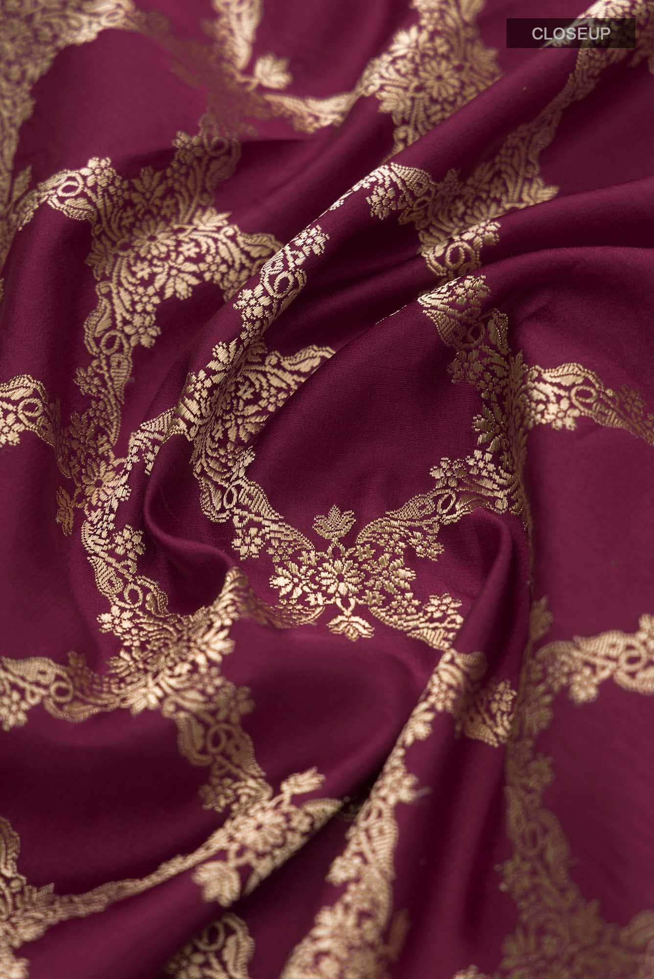 Chitrangada-Maroon Banarasi Silk Saree