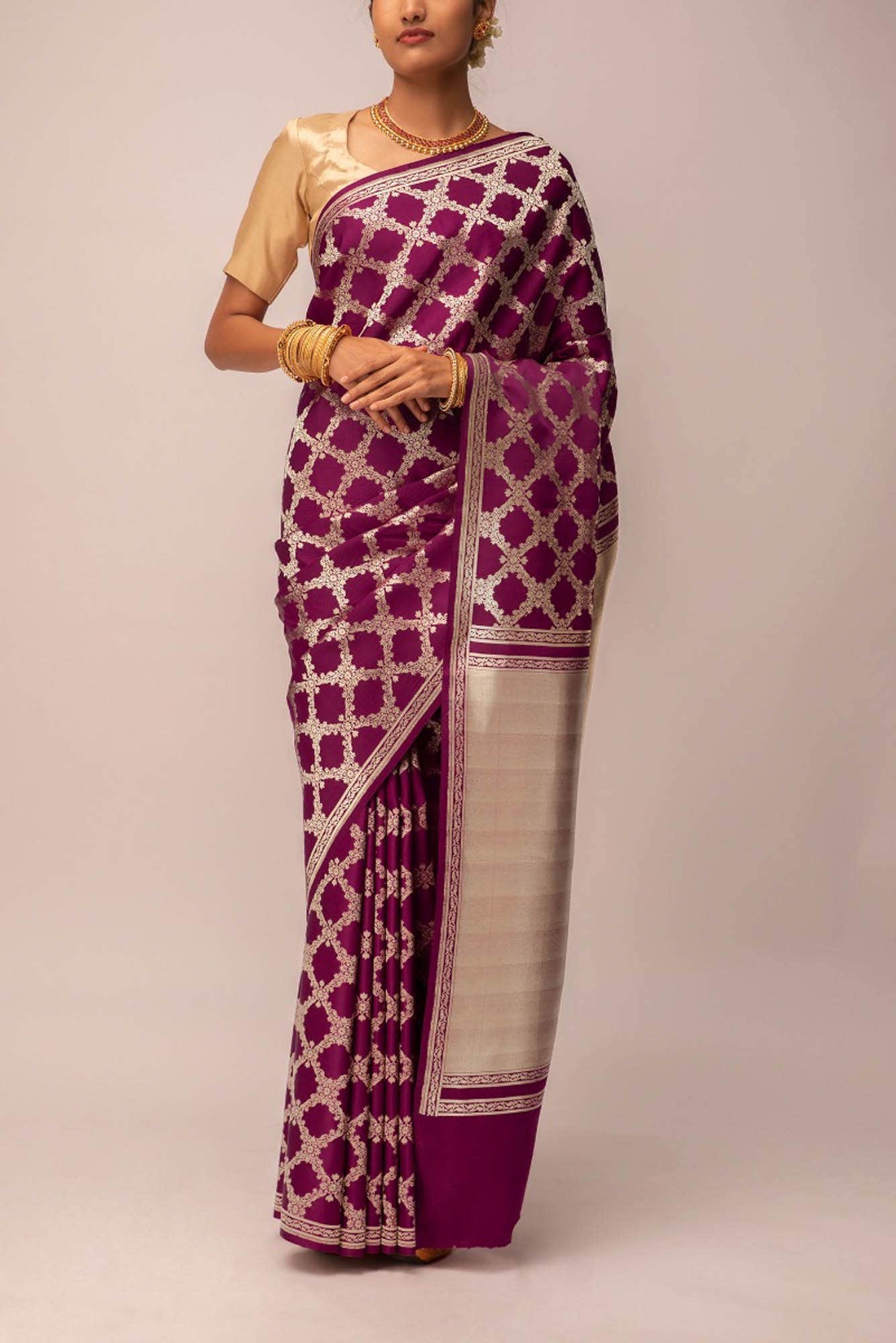 Chitrangada-Maroon Banarasi Silk Saree