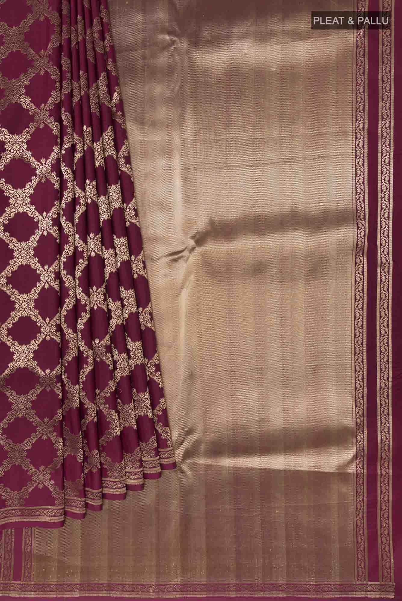 Chitrangada-Maroon Banarasi Silk Saree