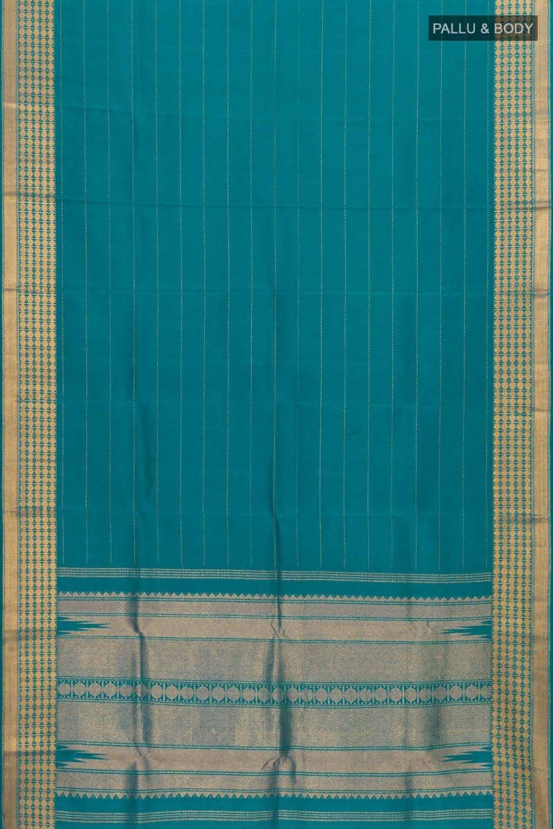 Indrani -Teal Kanchipuram Silk Saree