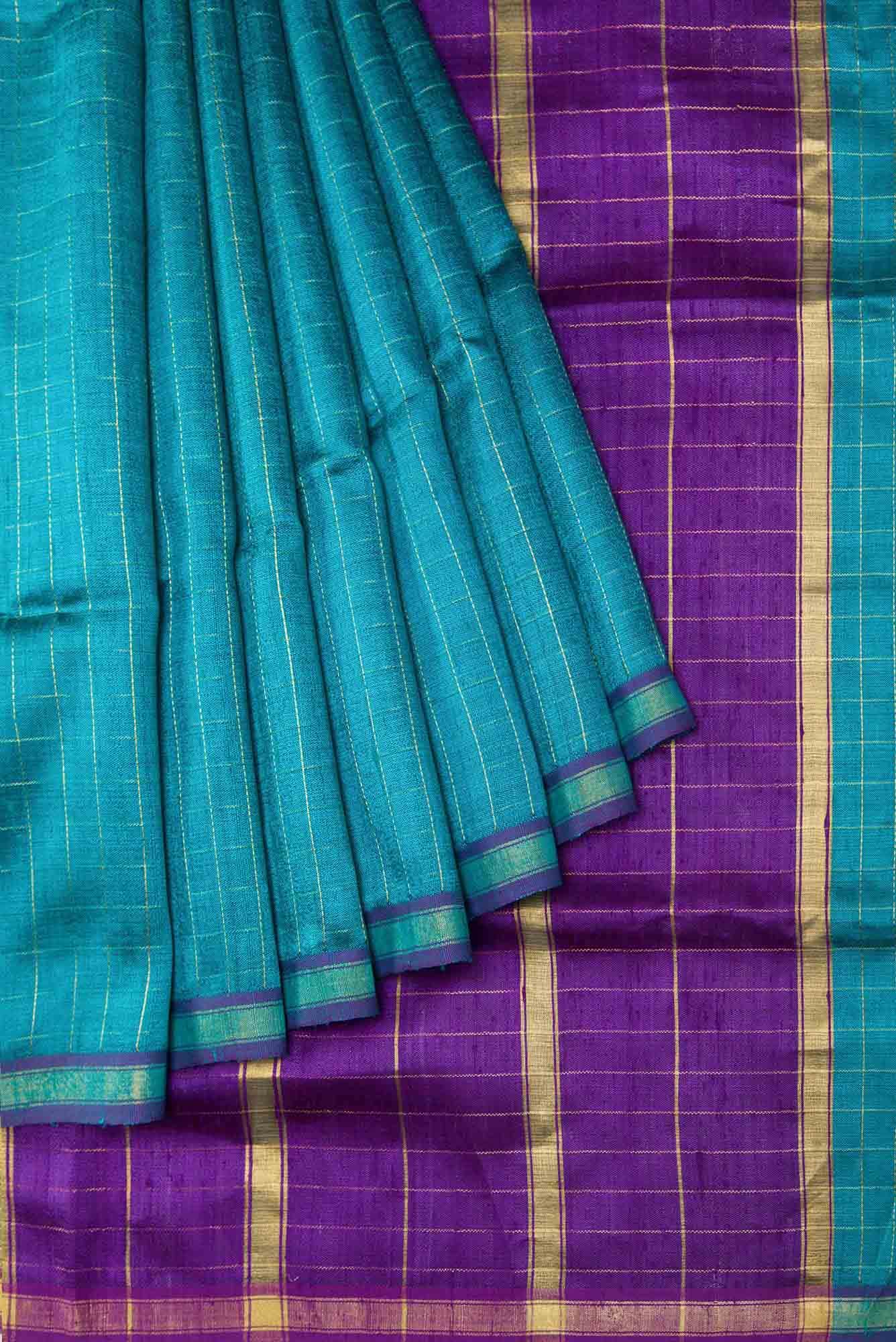 Aahana-Aqua Blue Bhagalpuri Tussar Silk Saree