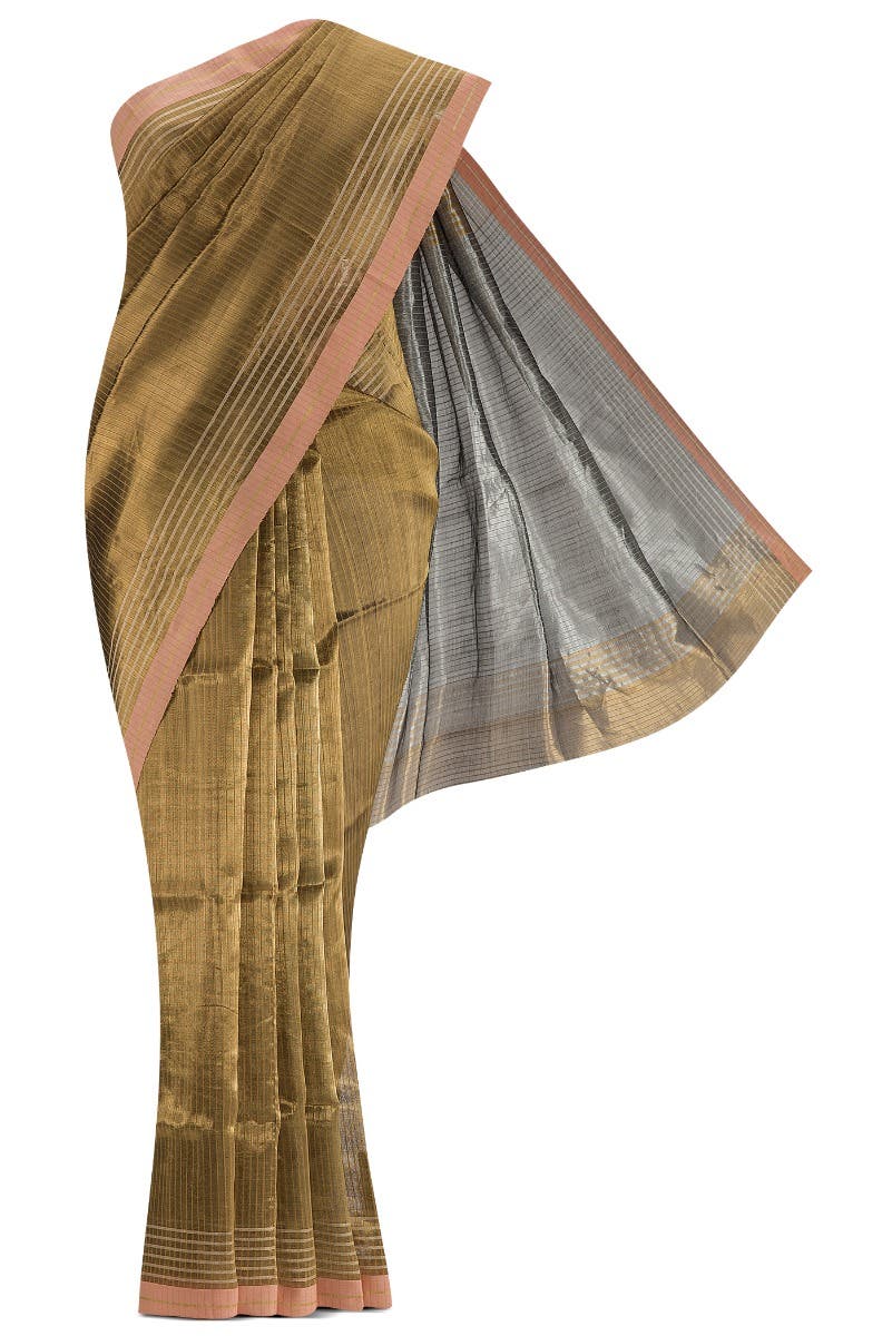 Bhavi-Gold Bhagalpuri Tussar Silk Saree