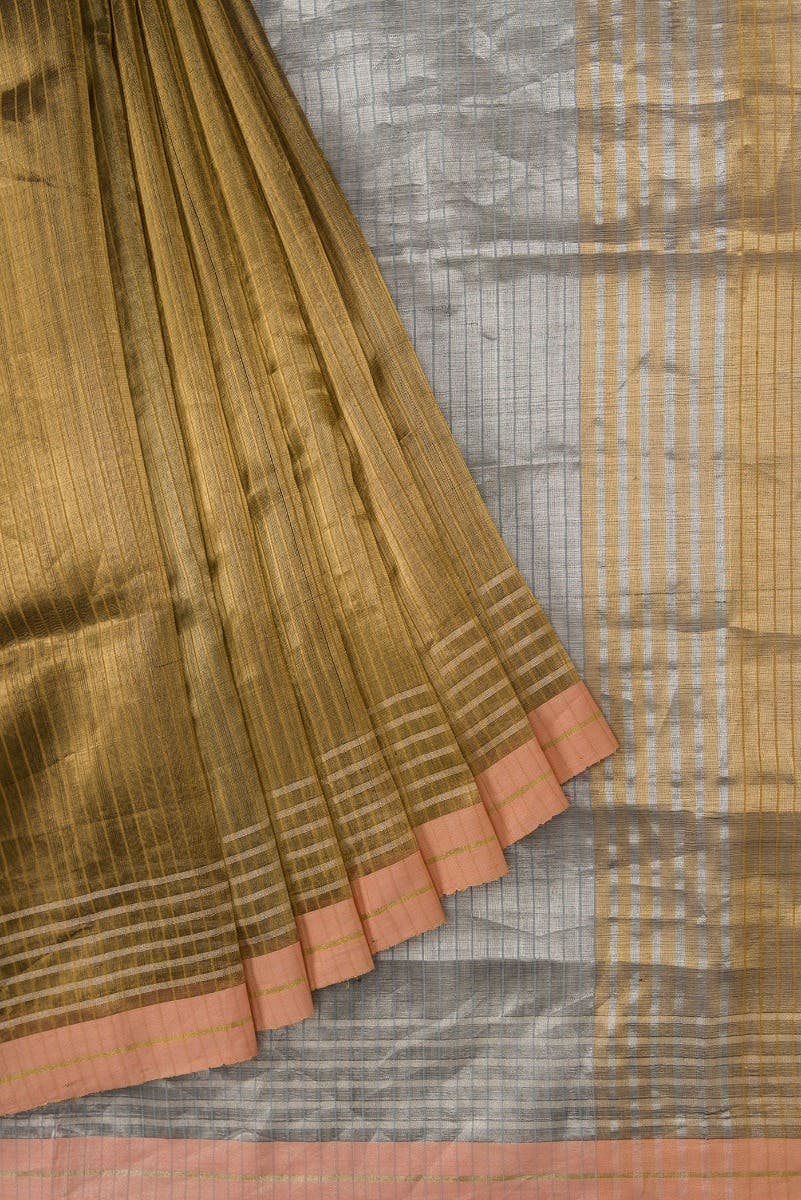 Bhavi-Gold Bhagalpuri Tussar Silk Saree