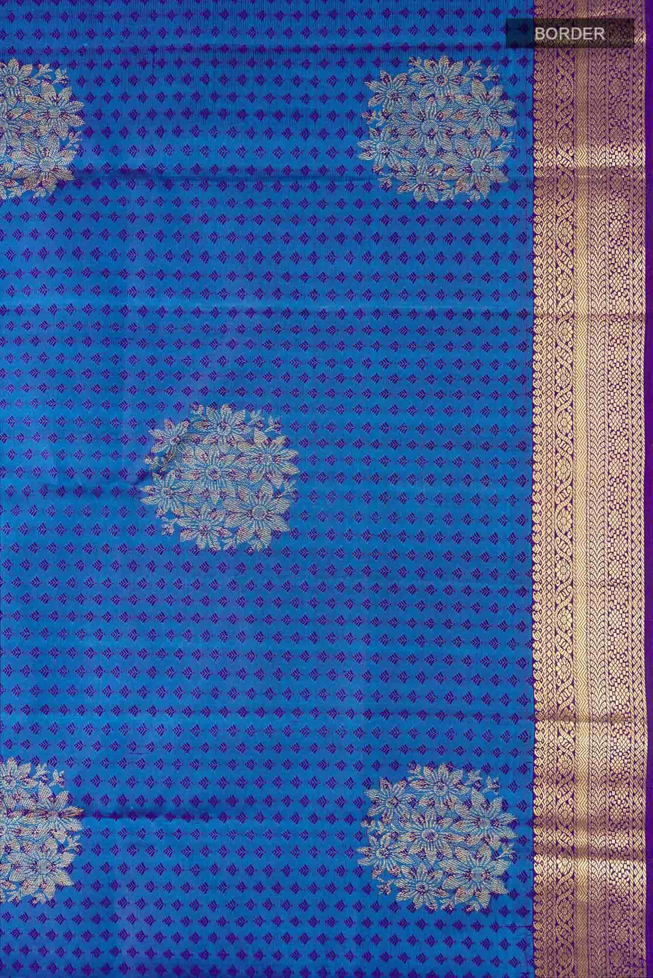 Blue Dual Tone Kanchipuram Silk Saree