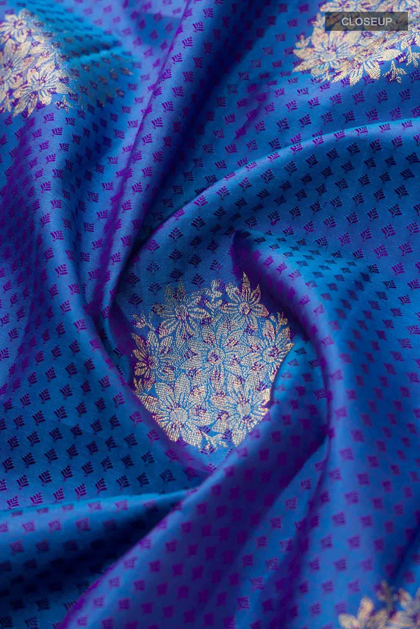 Blue Dual Tone Kanchipuram Silk Saree