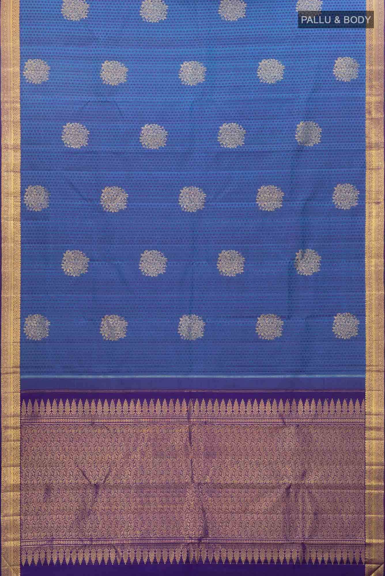 Blue Dual Tone Kanchipuram Silk Saree
