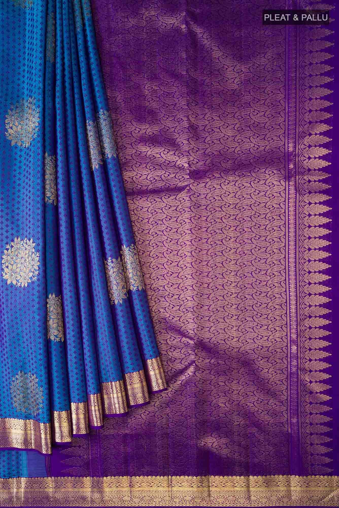 Blue Dual Tone Kanchipuram Silk Saree