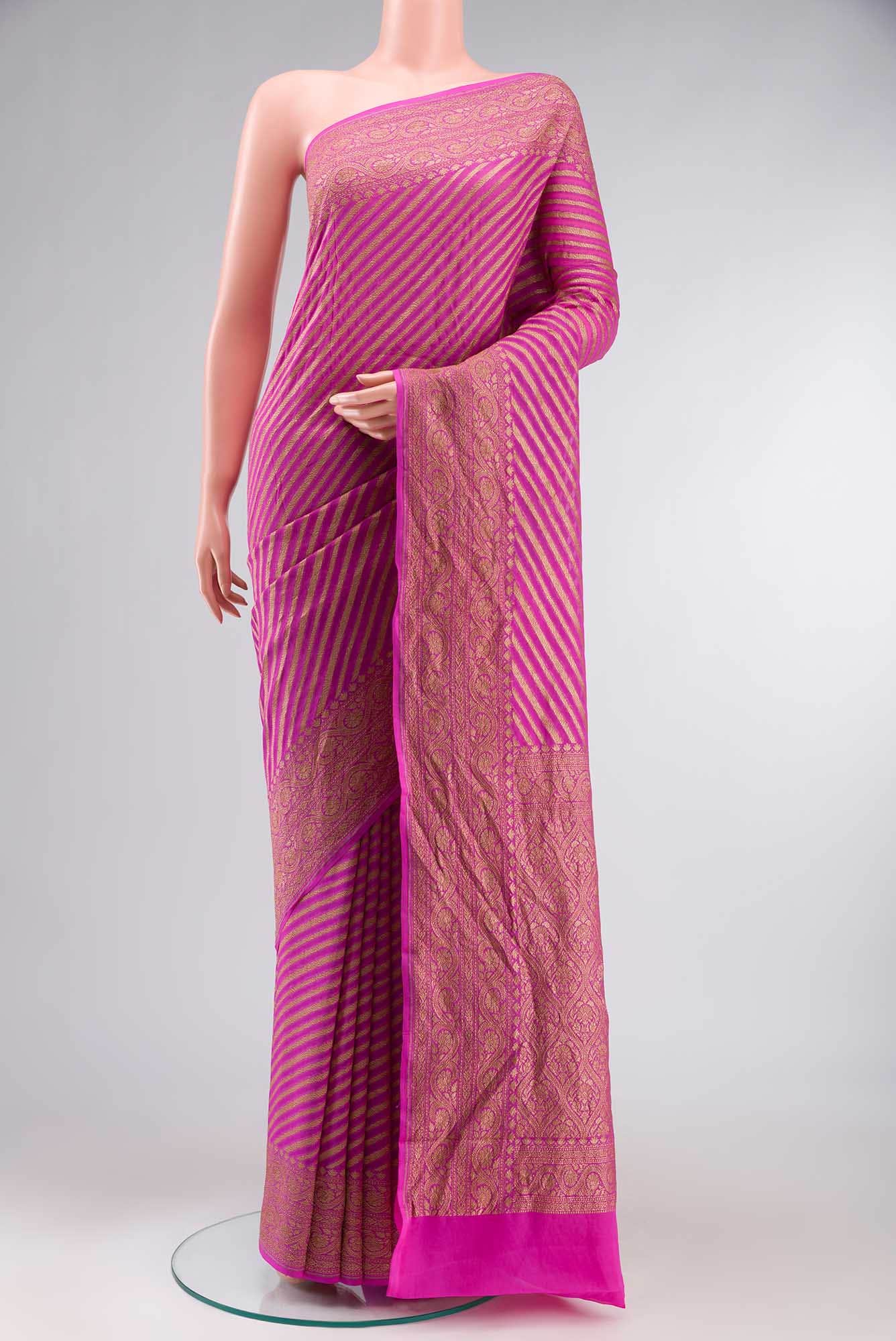 Pink Banarasi Georgette Saree