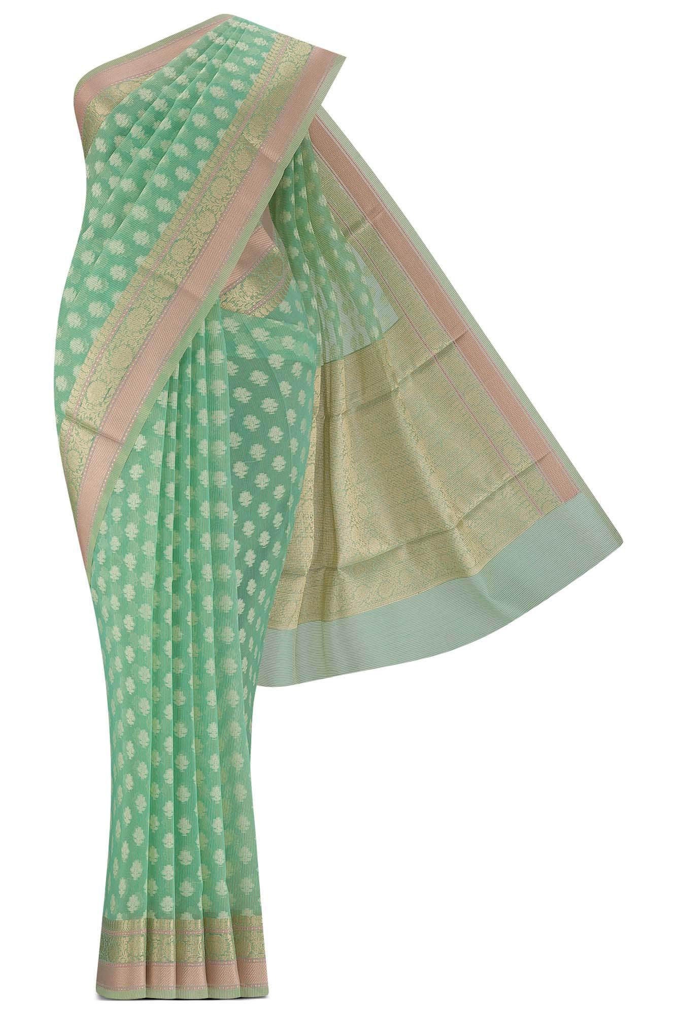 Green Kota Cotton Saree