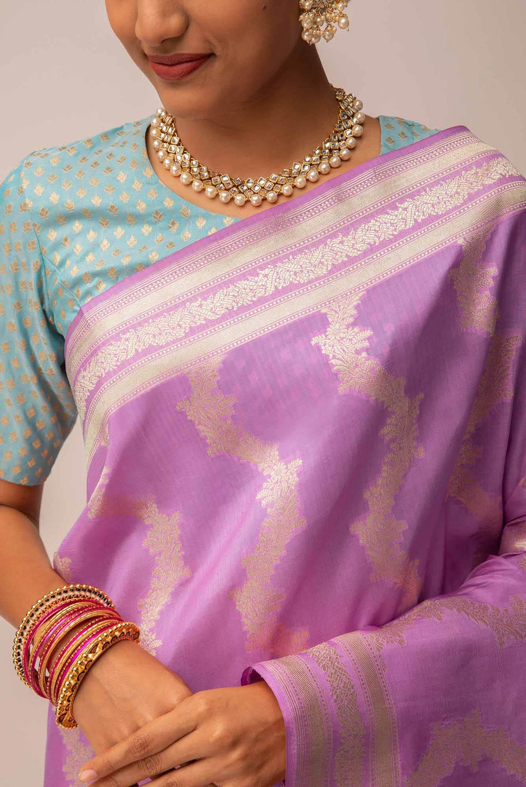 Kuntala-Pink Banarasi Silk Saree