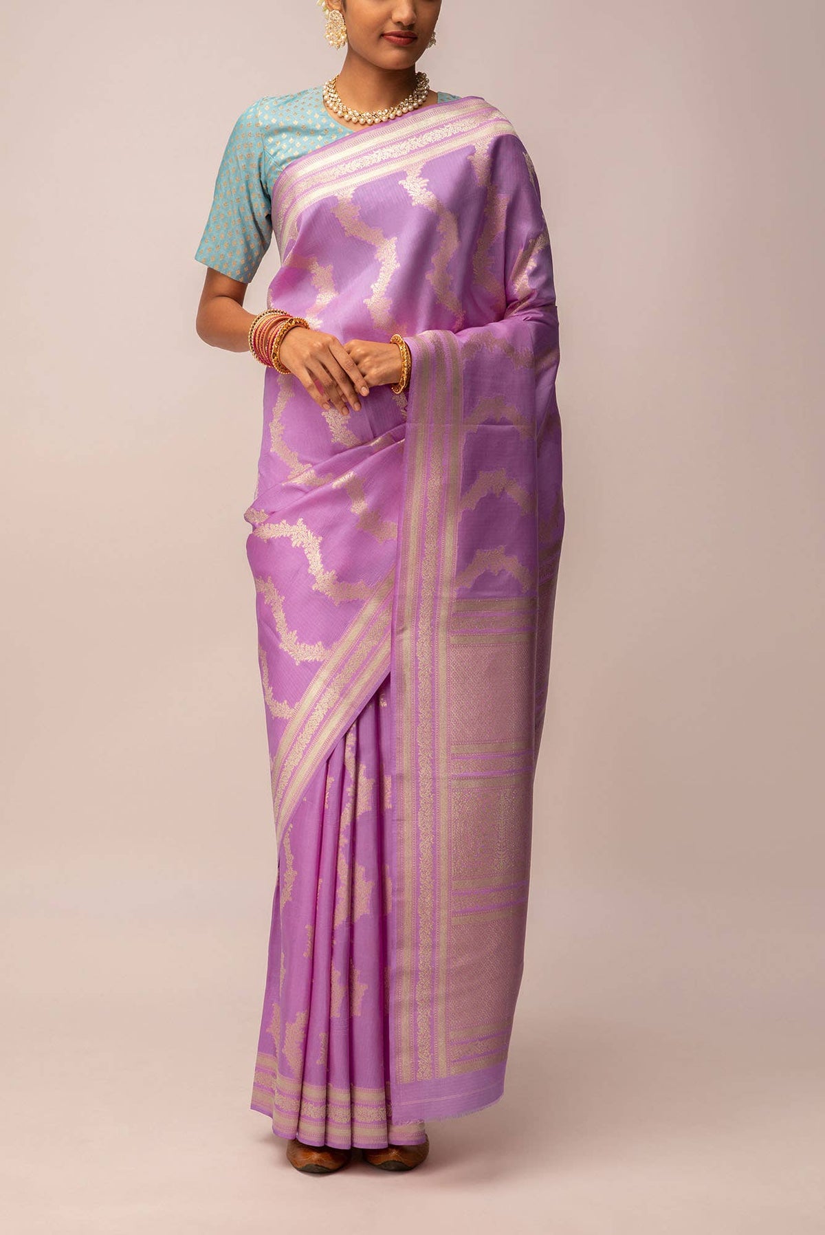 Kuntala-Pink Banarasi Silk Saree